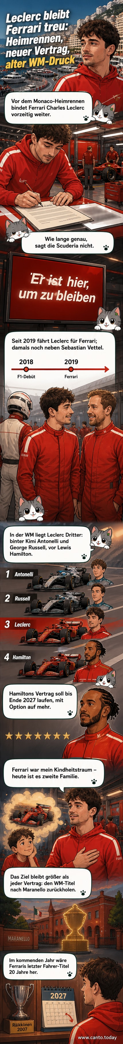 Charles Leclerc im roten Ferrari-Rennoverall, winkend vor der Kulisse des Monaco-Grand-Prix.