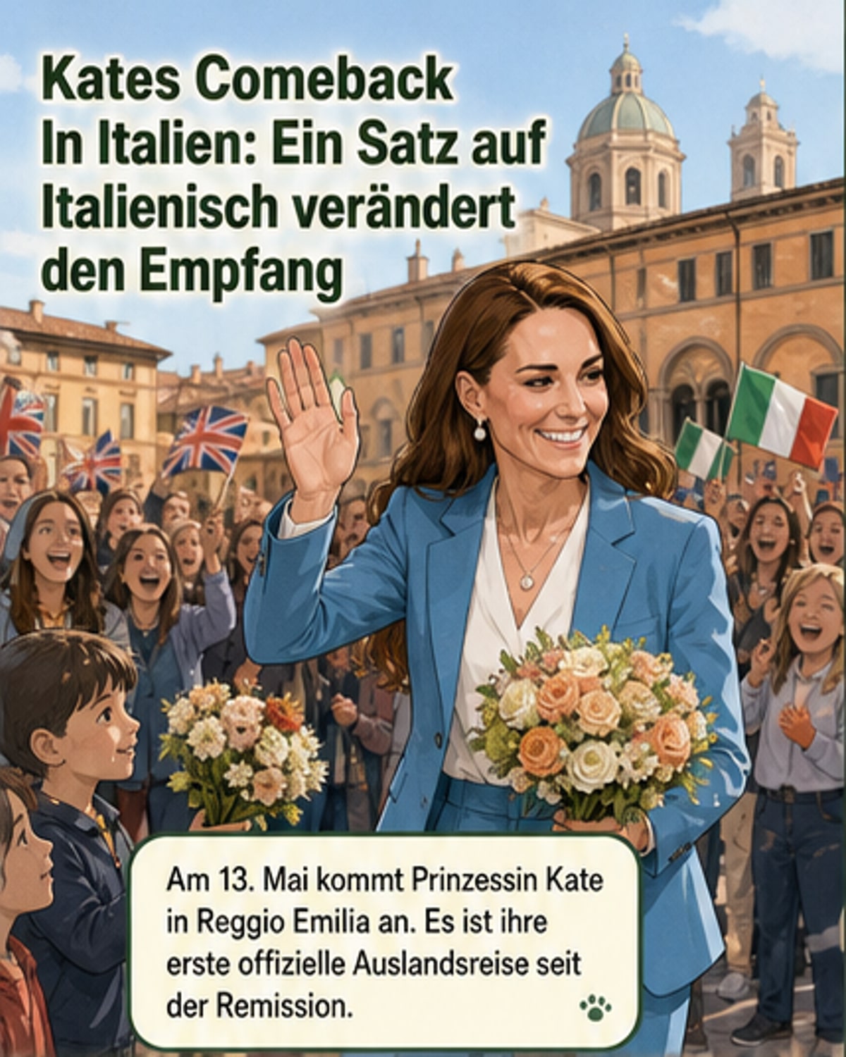 Prinzessin Kate überrascht mit Italienisch