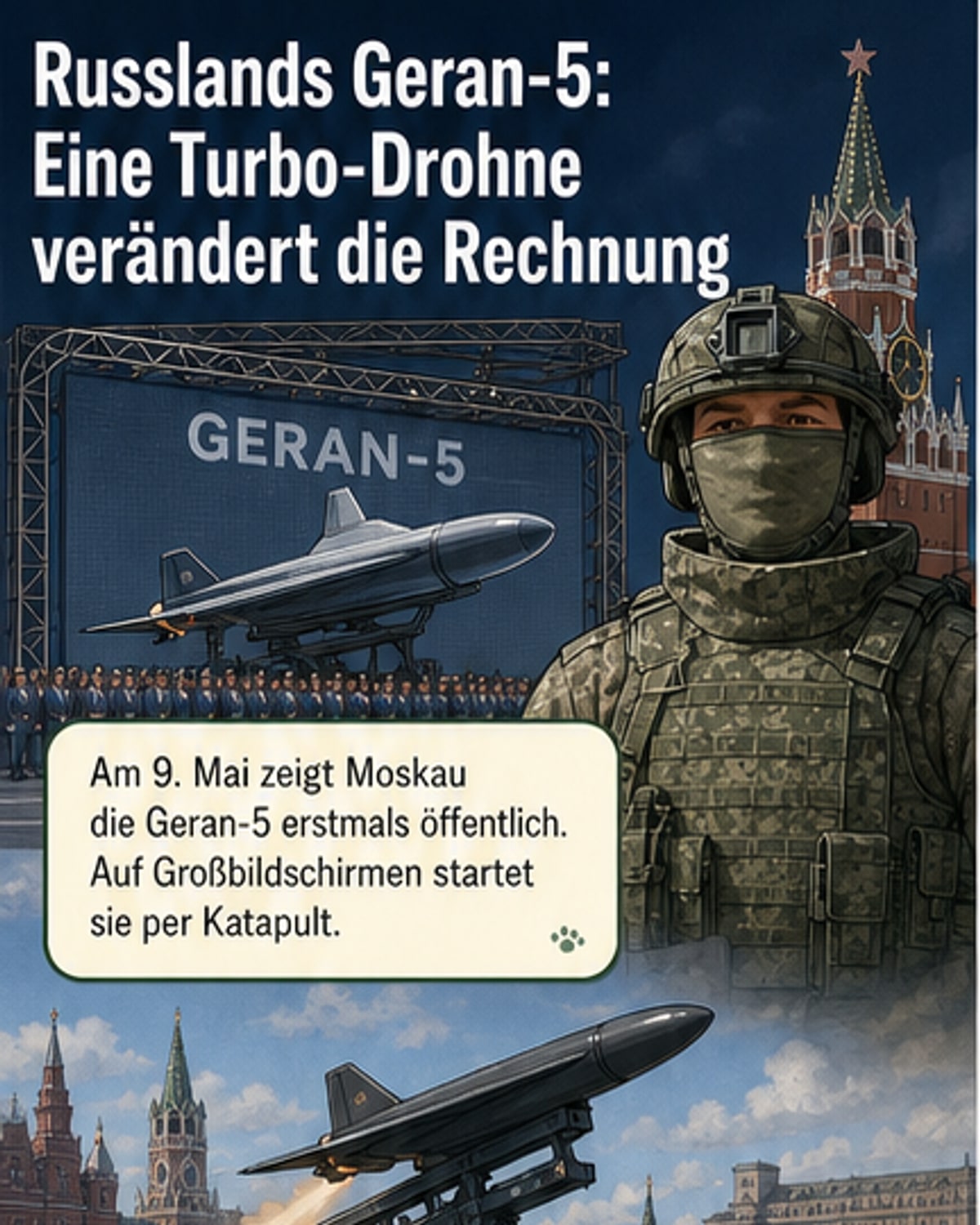 Russland zeigt neue Turbo-Drohne