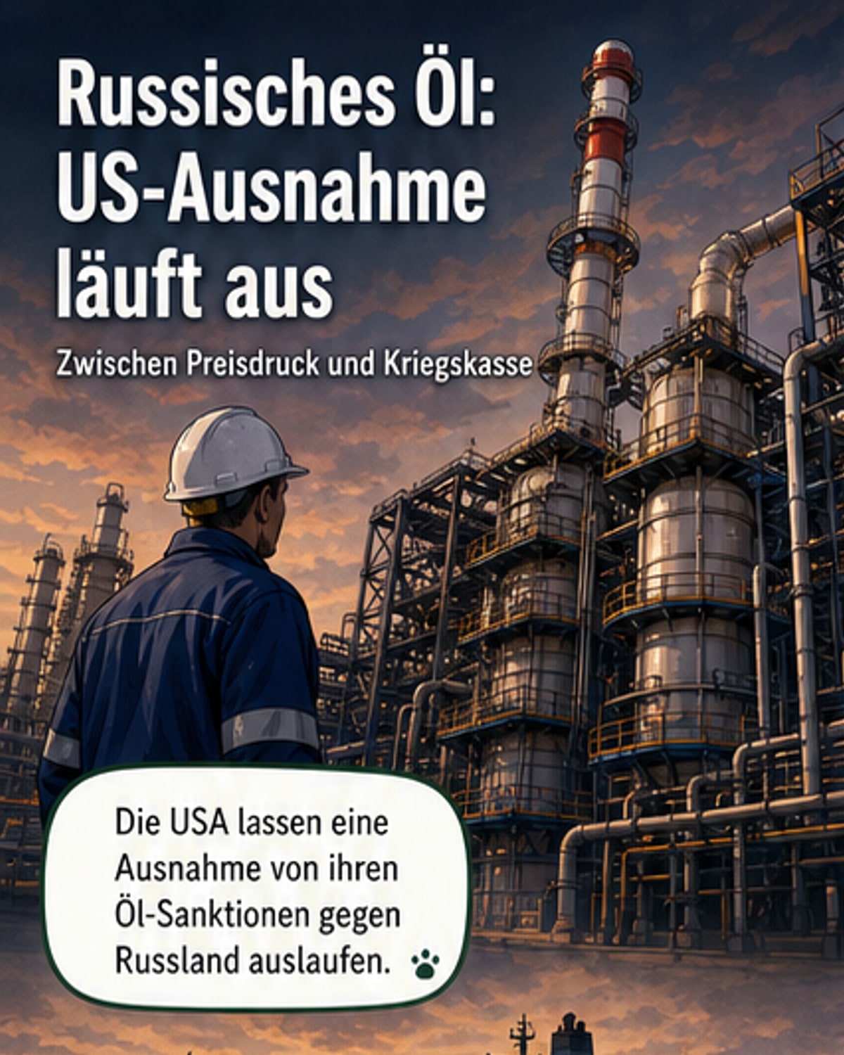 USA lassen Sanktionsausnahme für russisches Öl auslaufen