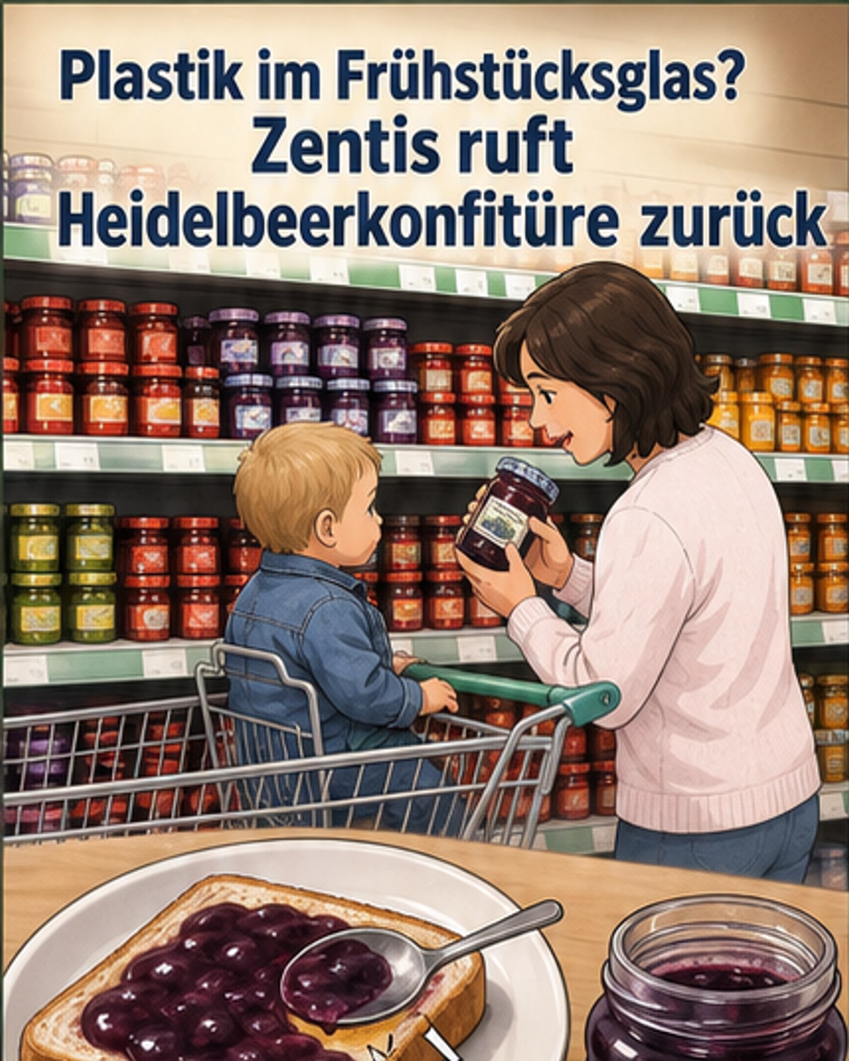 Heidelbeerkonfitüre mit Plastikrückstand