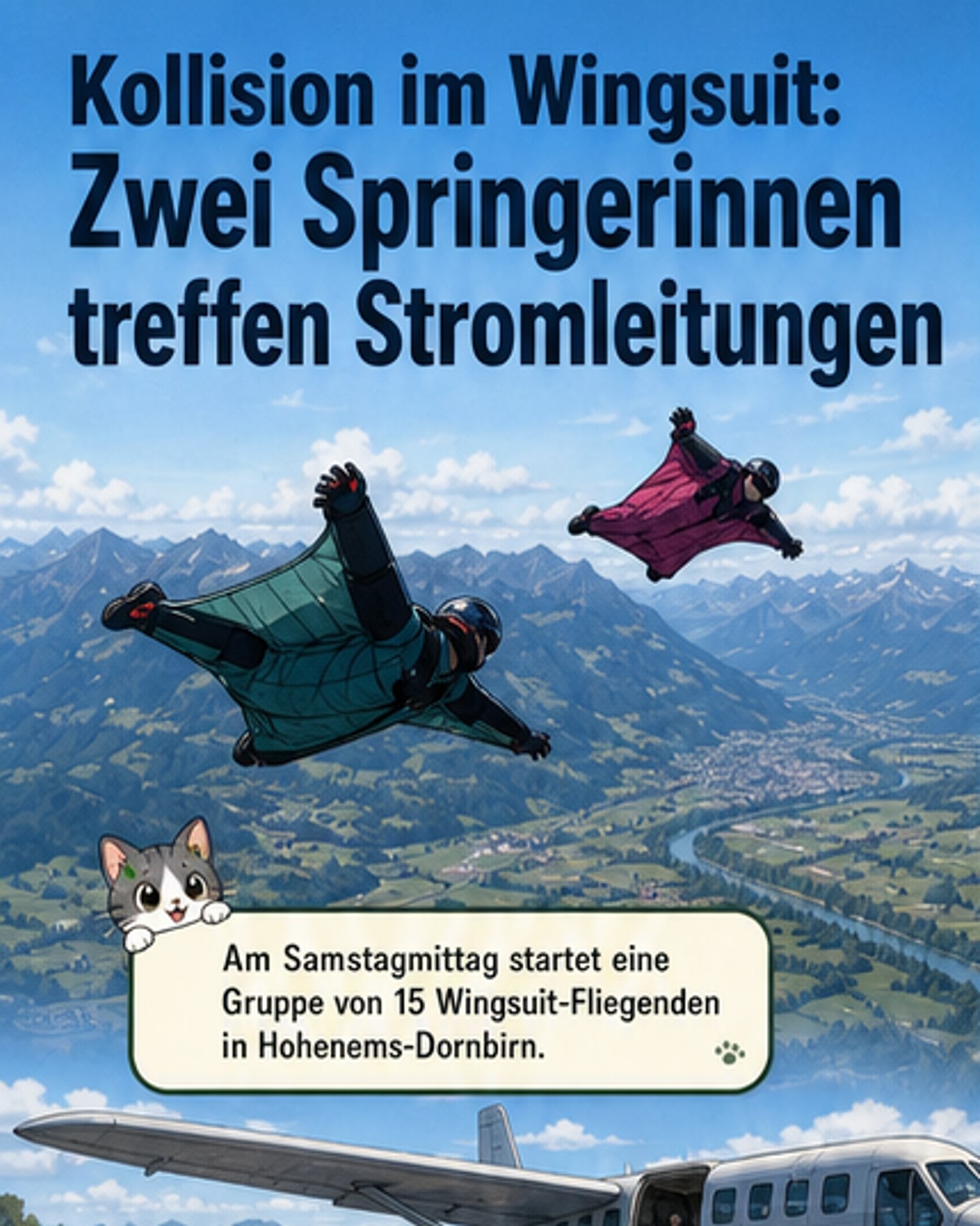 Zwei verletzt bei Wingsuit-Unfall