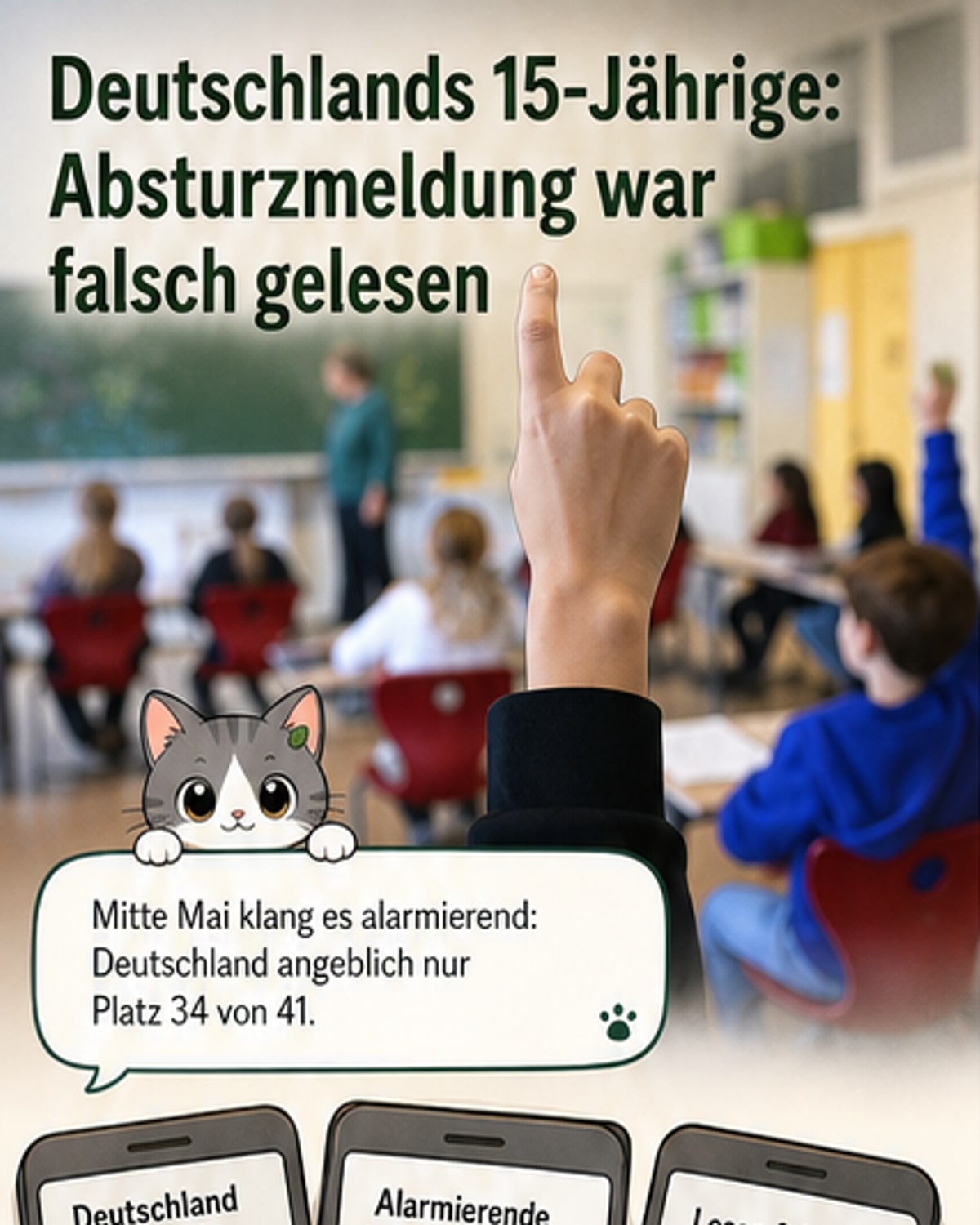Deutschland nicht auf Platz 34 im Lesetest