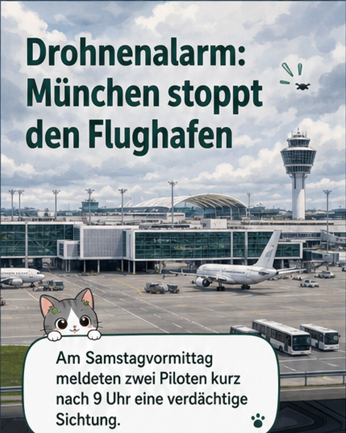 Drohnenverdacht stoppt Flugbetrieb
