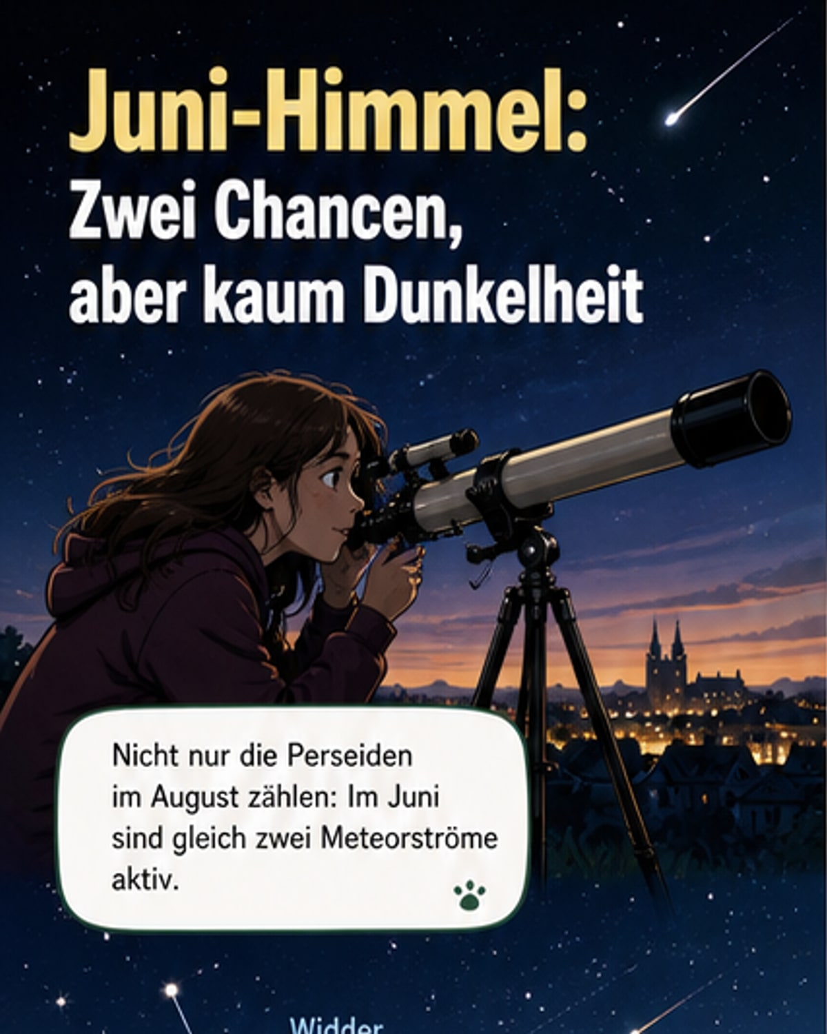 Zwei Meteorströme im Juni am Himmel