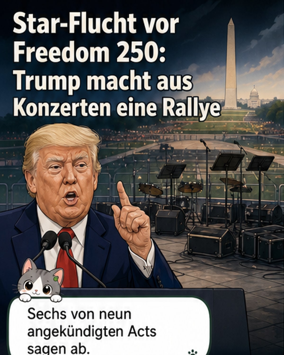 Trump streicht Konzerte – und tritt selbst auf