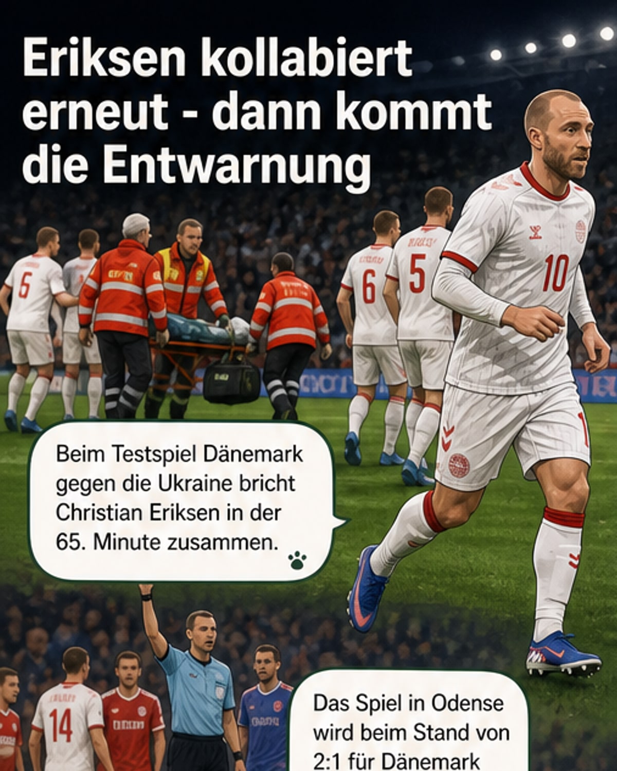 Eriksen erneut zusammengebrochen