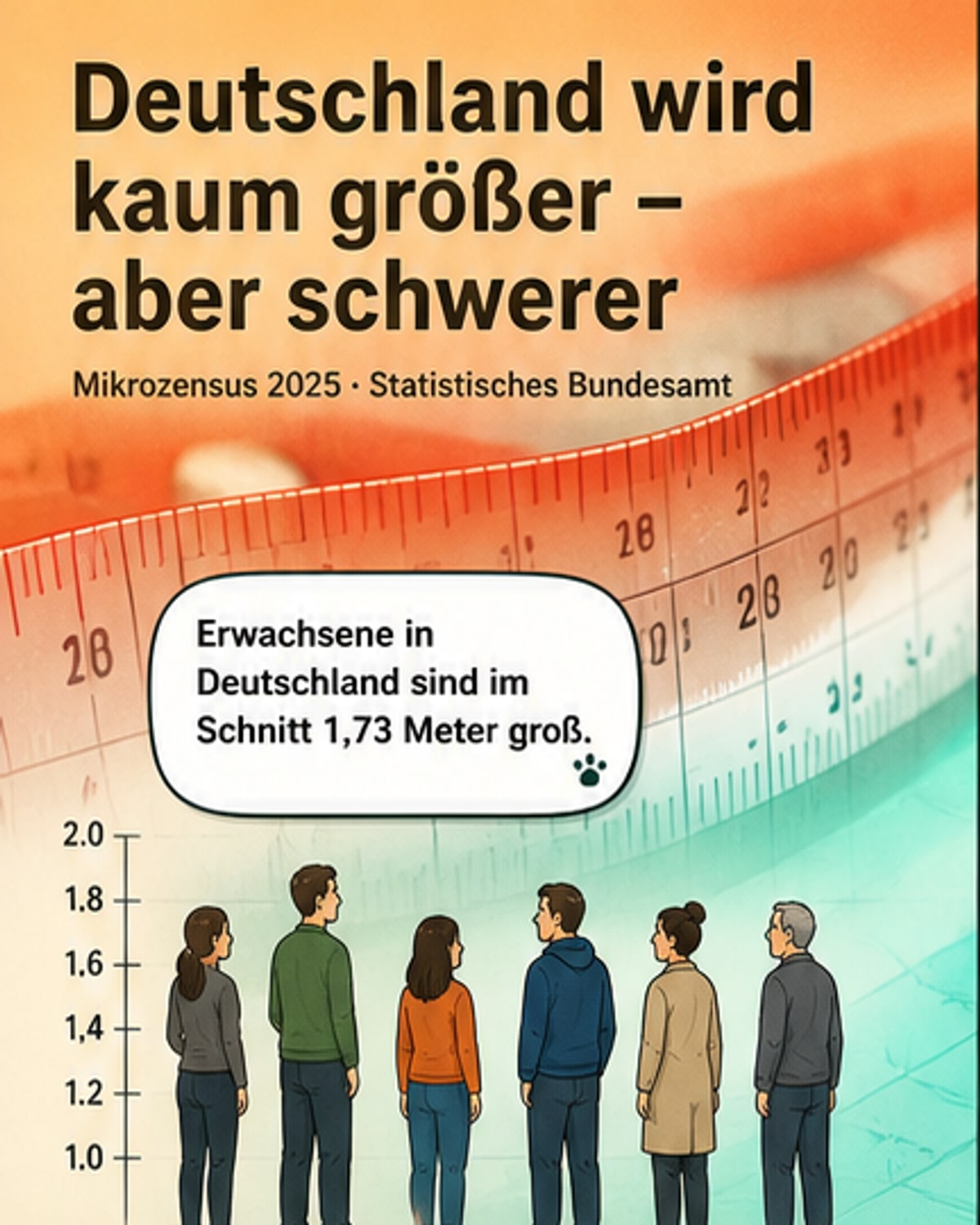 Deutsche wiegen im Schnitt 78,3 Kilo