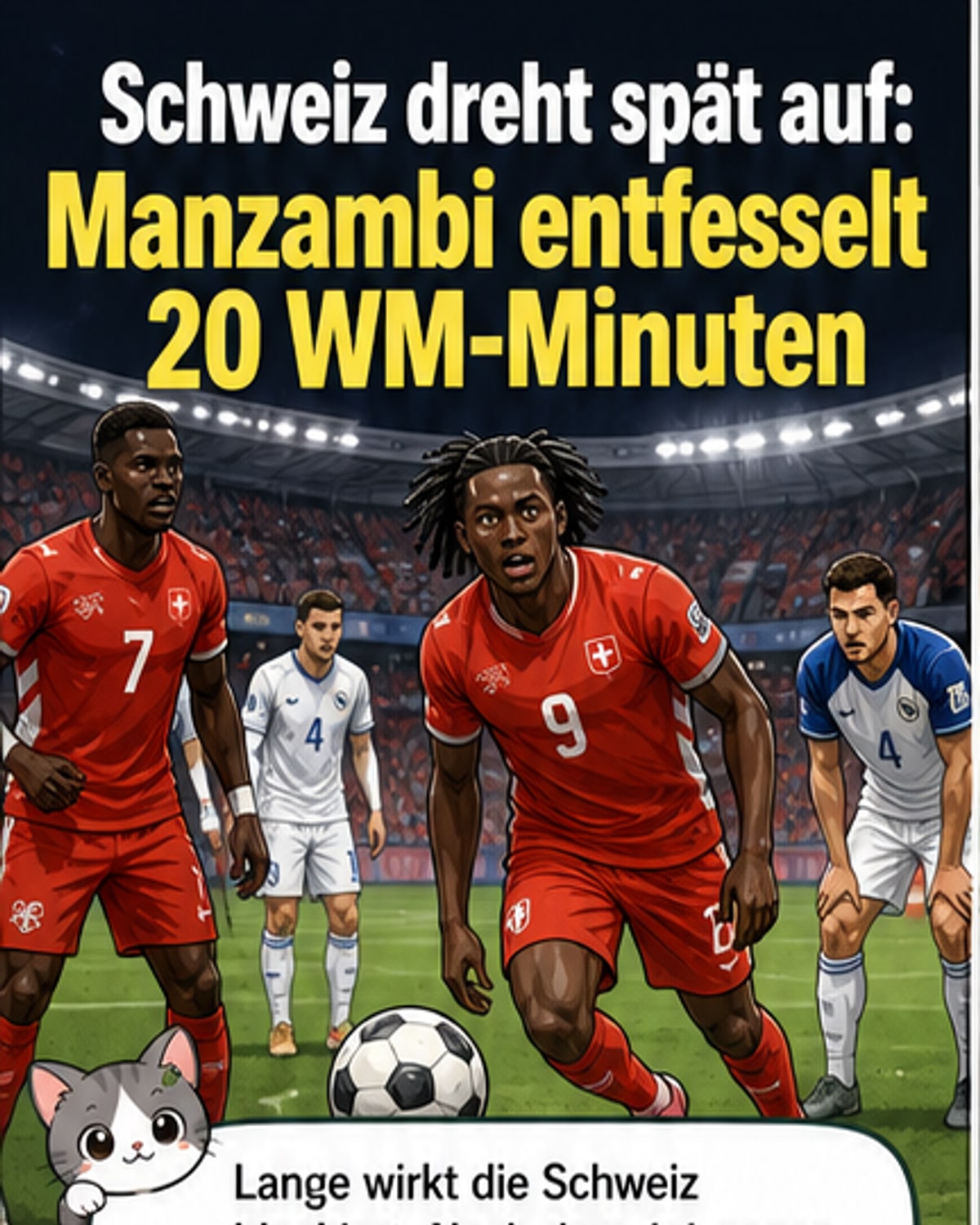 Johan Manzambi (rechts) feiert seinen Führungstreffer gegen Bosnien mit Breel Embolo.