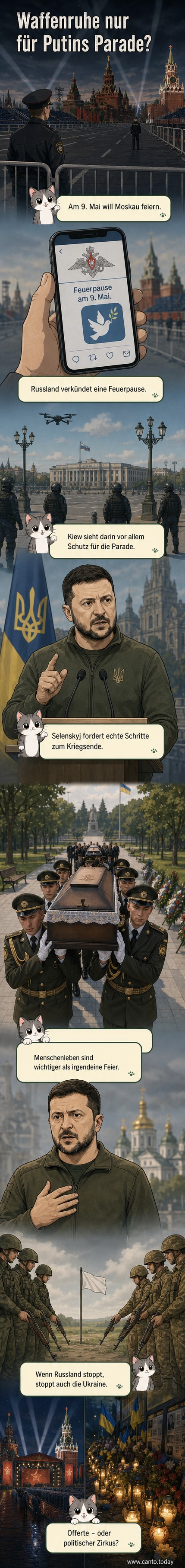 Trauerfeier für gefallene ukrainische Soldaten nahe Kiew, mit Blick auf Särge und trauernde Angehörige unter bewölktem Himmel