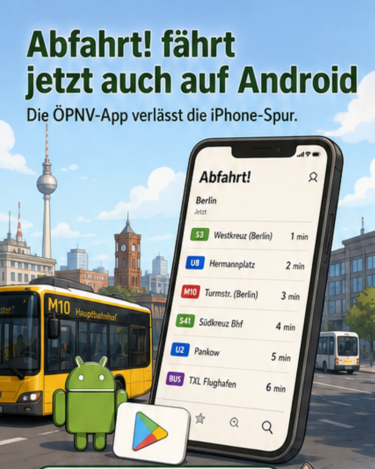 ÖPNV-App Abfahrt! jetzt auch für Android