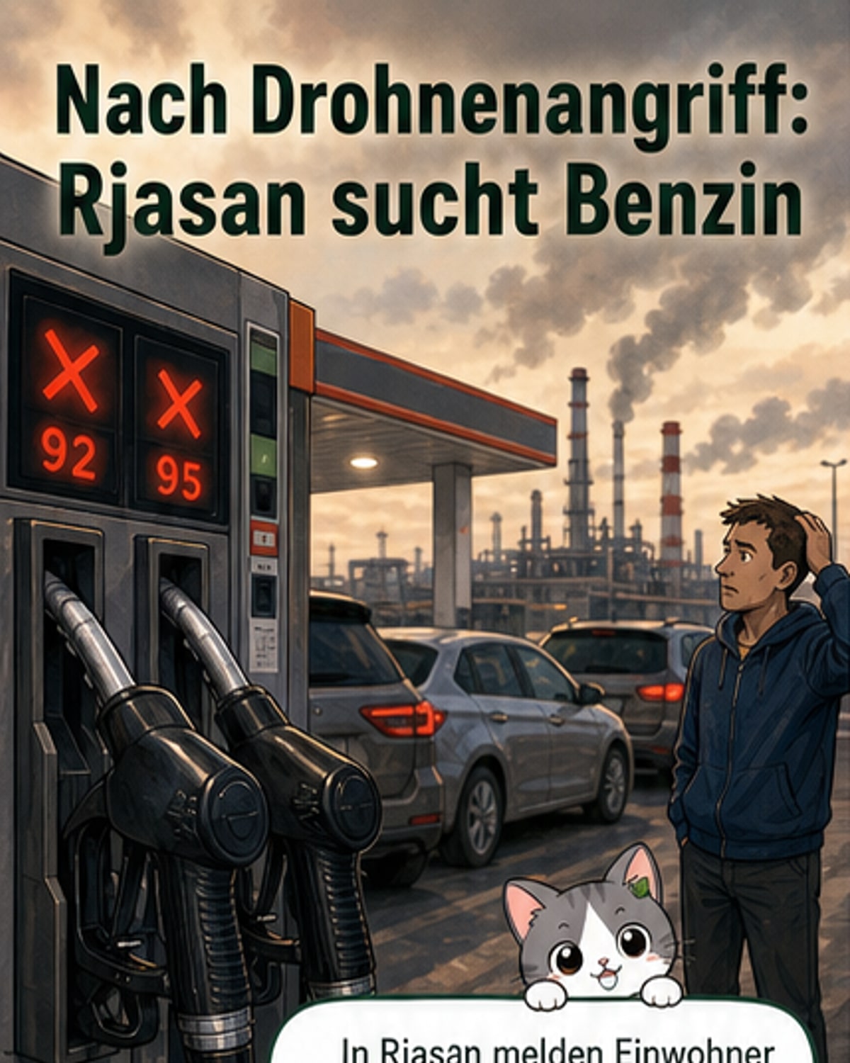 Rjasan ohne Benzin nach Drohnenangriff