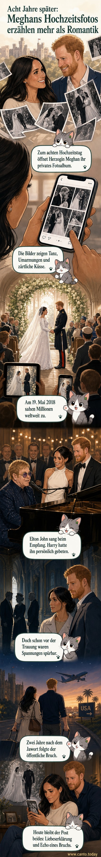 Schwarz-Weiß-Foto von Herzogin Meghan und Prinz Harry beim Tanzen auf ihrer Hochzeitsfeier in Schloss Windsor.