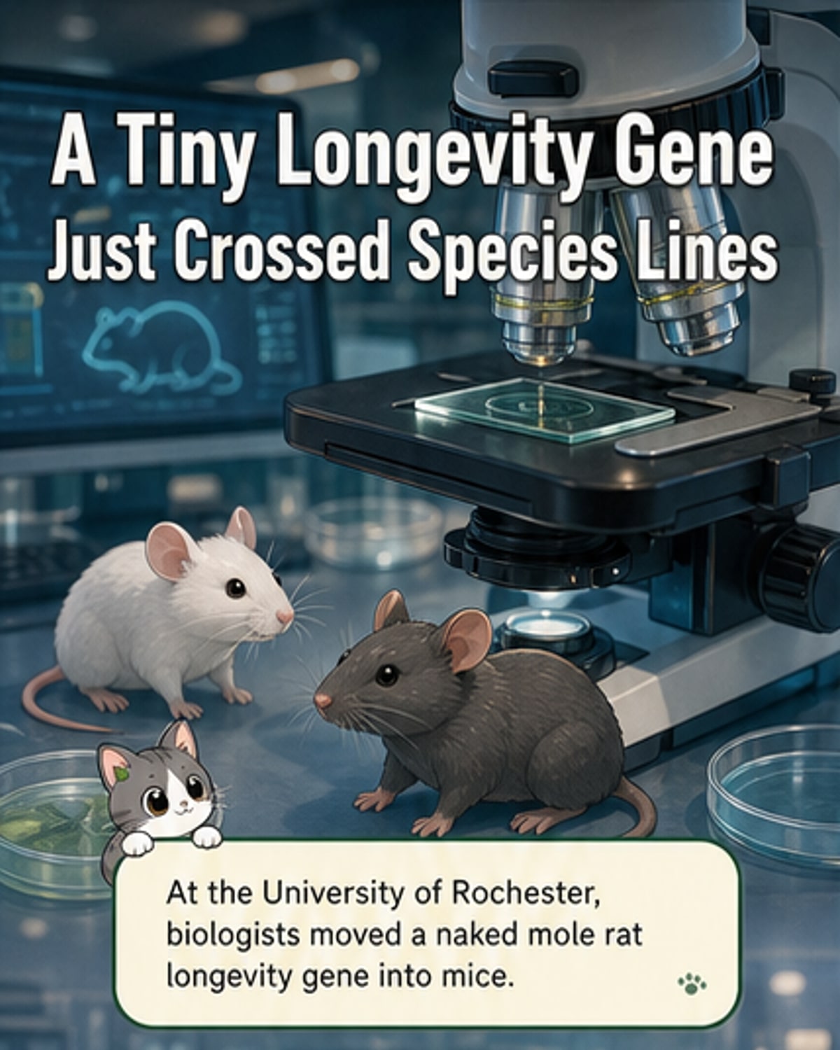 A gene from naked mole rats extended mice lifespan