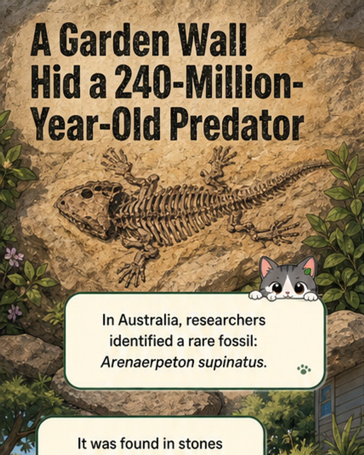Ancient Amphibian Fossil Unearthed in Garden Wall