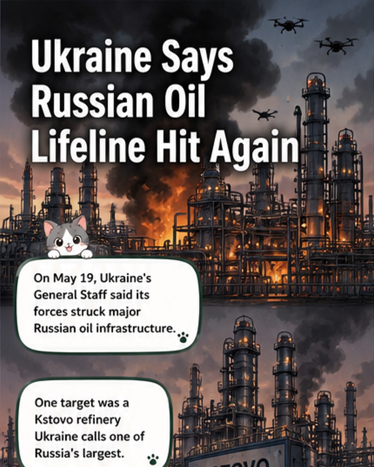 Ukraine hits major Russian oil refinery