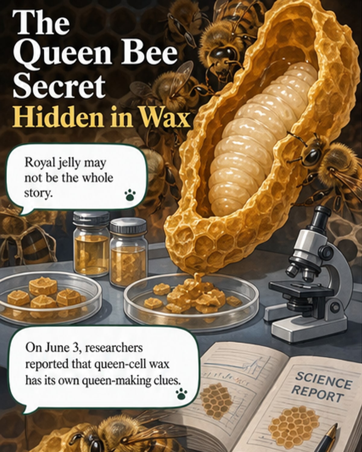 Queen bee fate shaped by wax