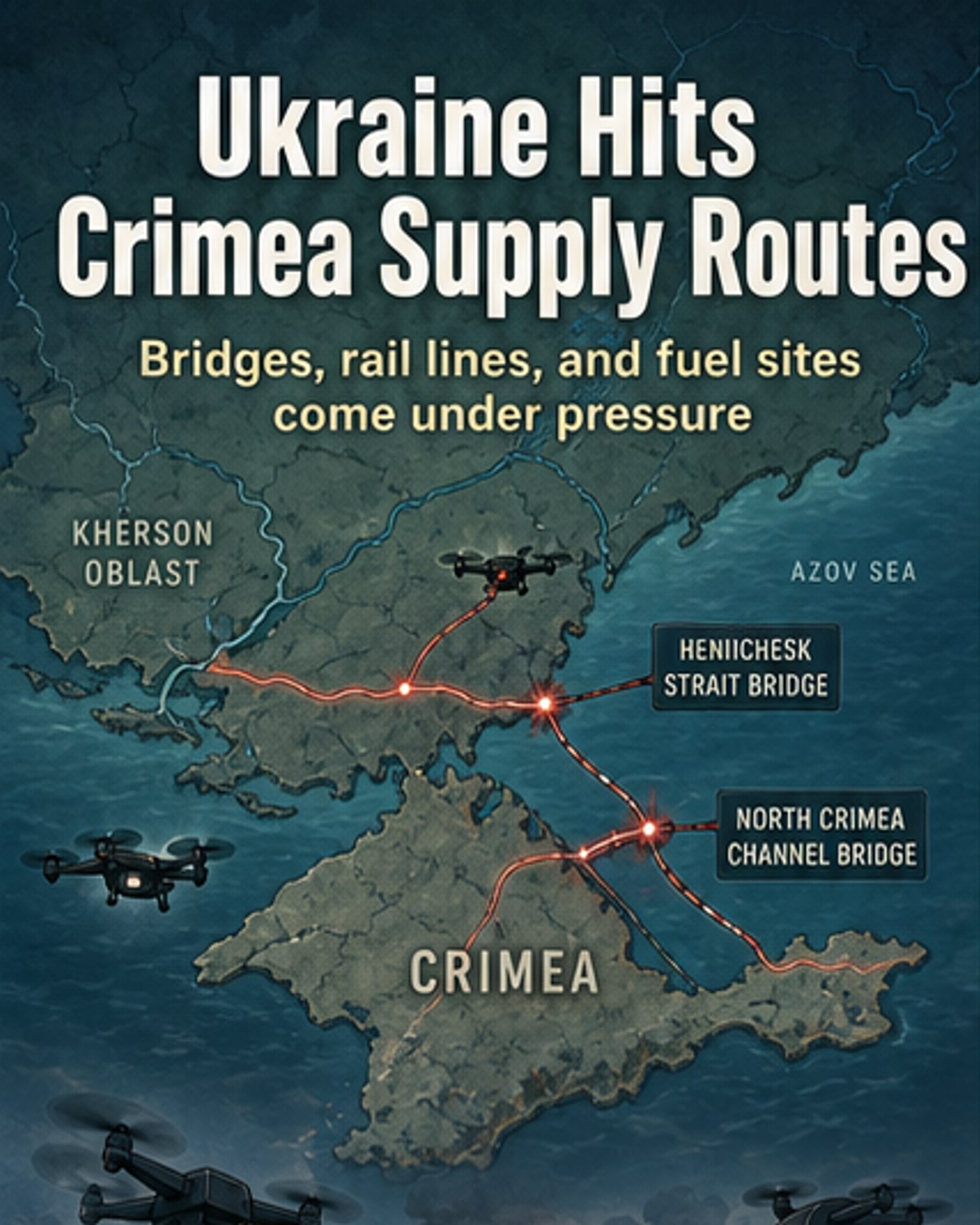 Ukraine hits bridges, fuel sites in Crimea