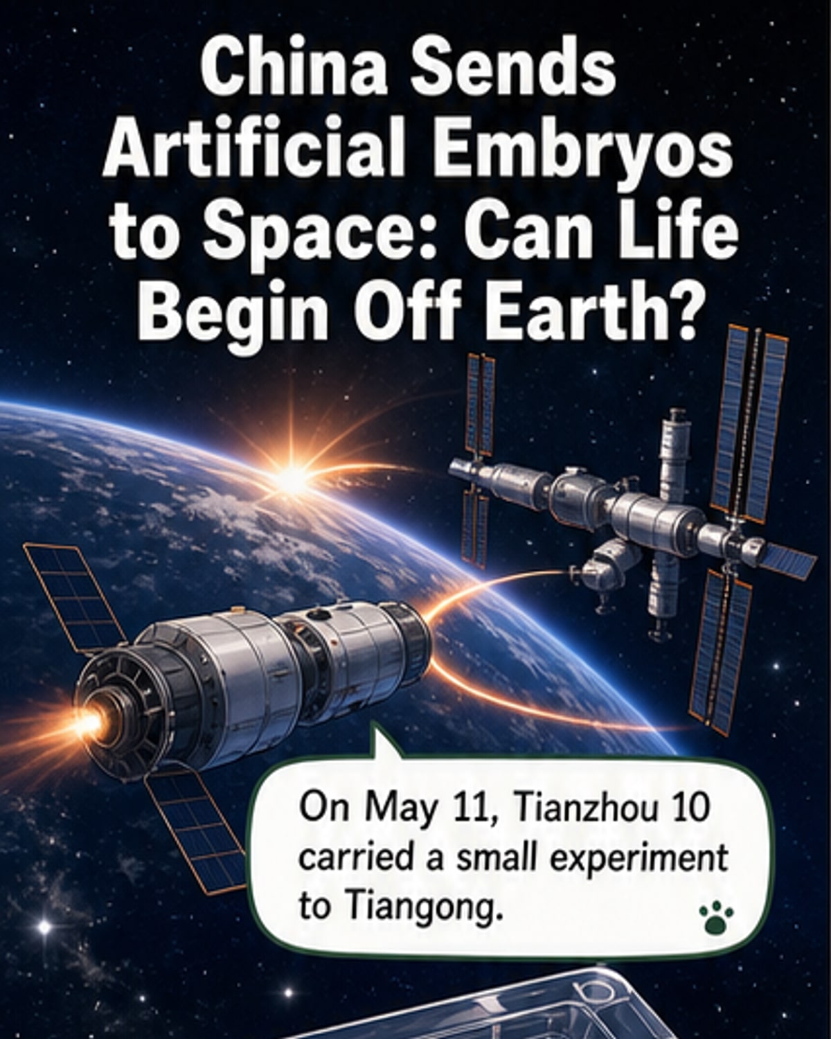 China launches artificial embryos into space