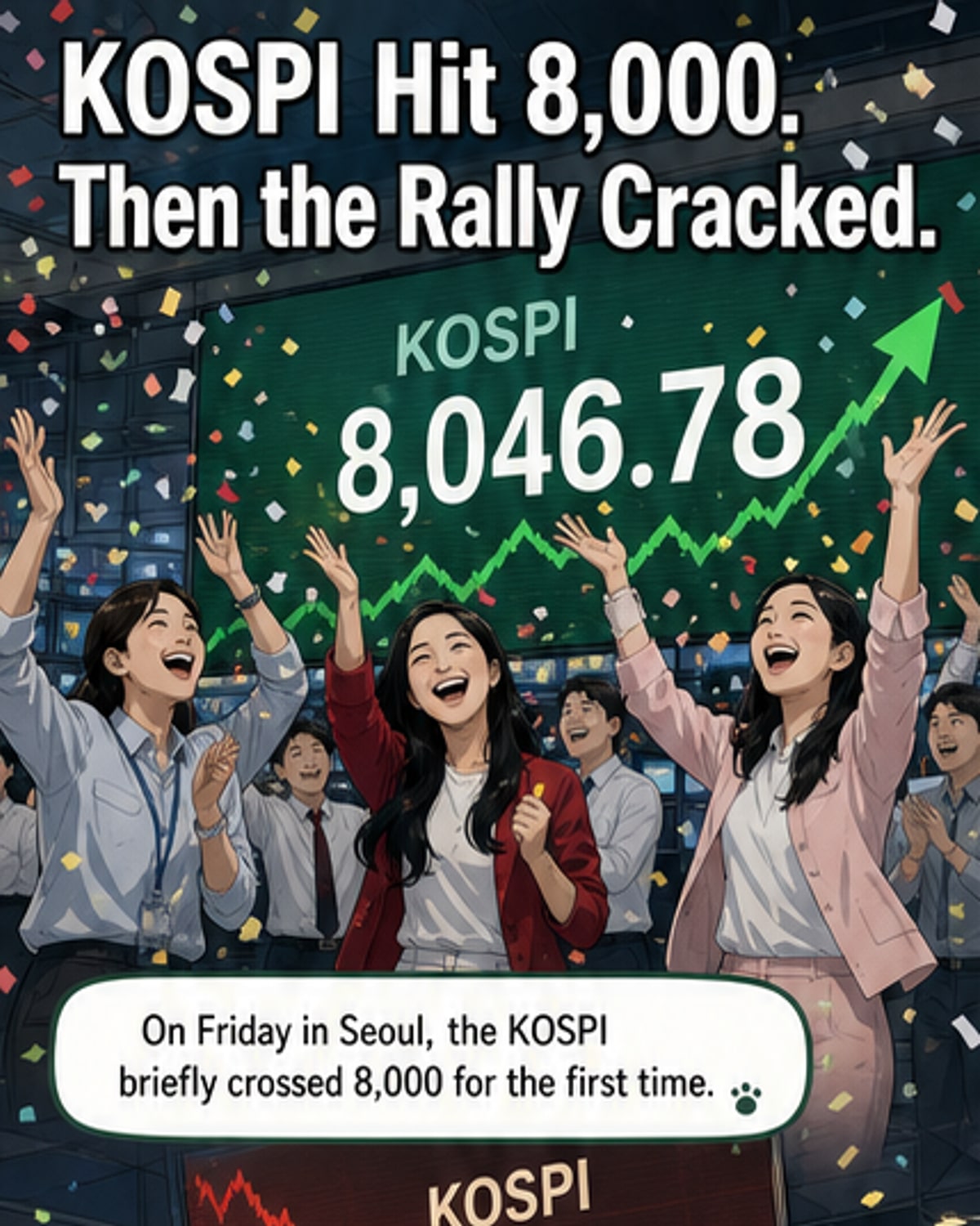 KOSPI crashes after hitting 8,000