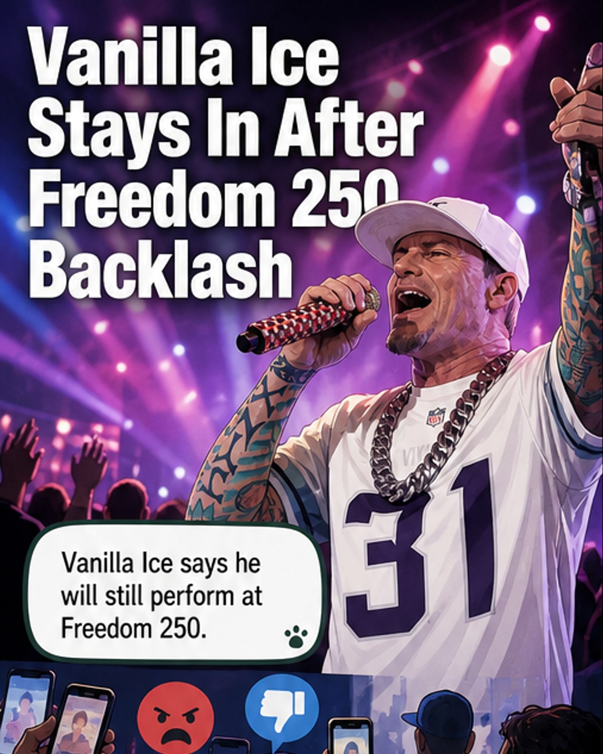 Vanilla Ice stands by 4th of July show