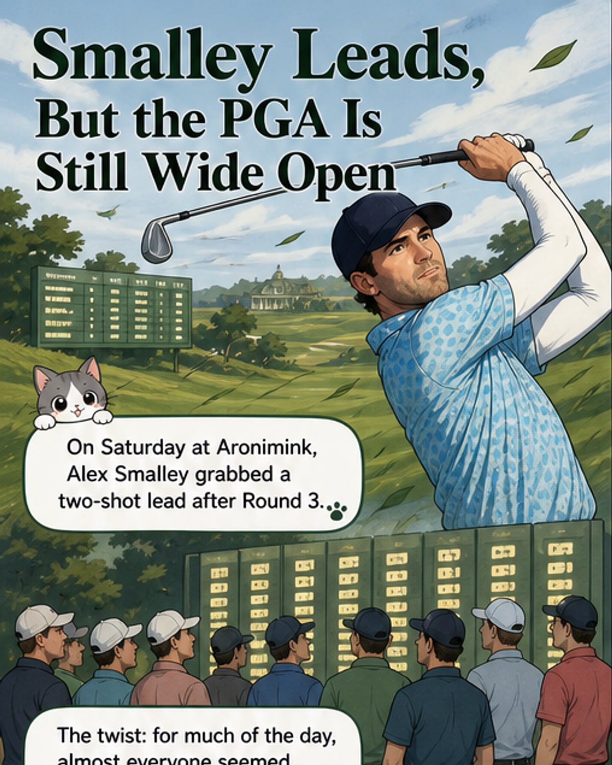 Smalley Leads PGA After Back-Nine Surge