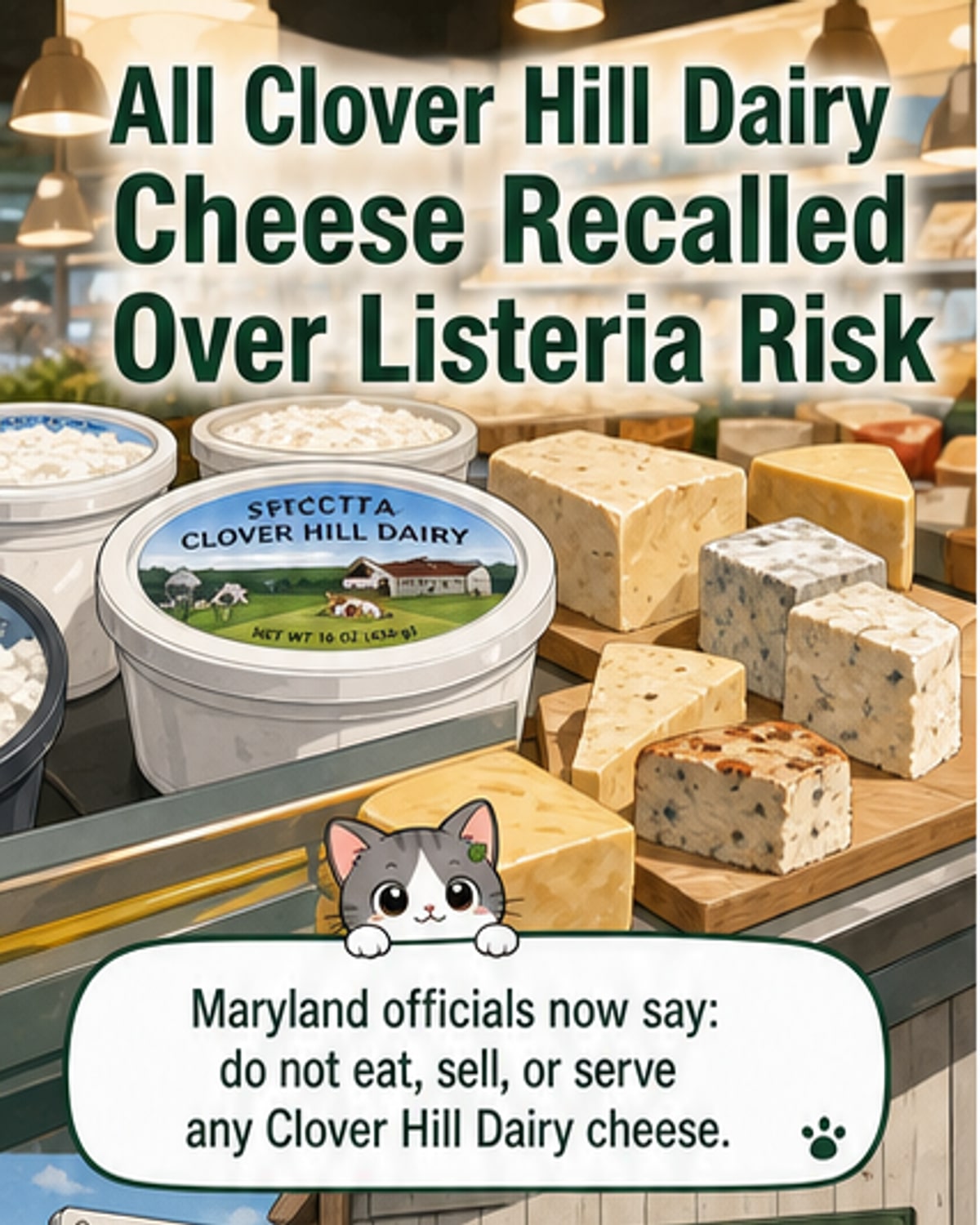 All Clover Hill Dairy Cheeses Recalled