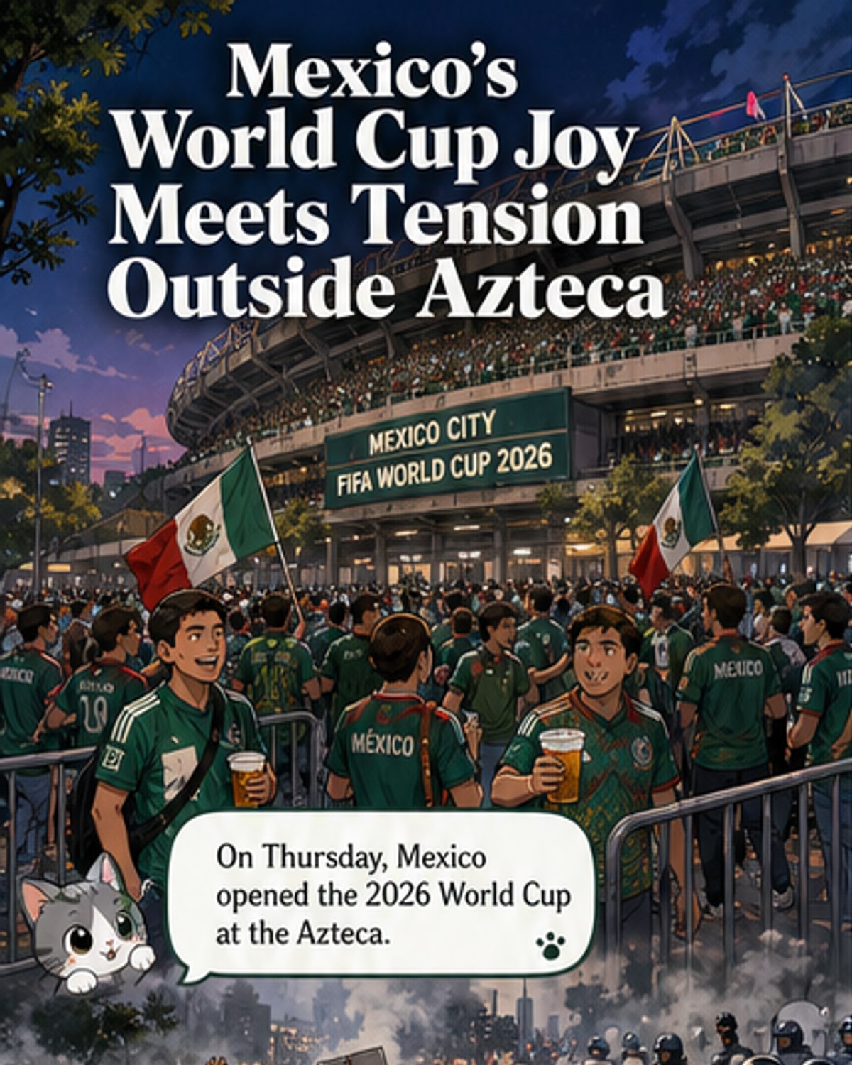 Mexico opens World Cup with 2-0 win