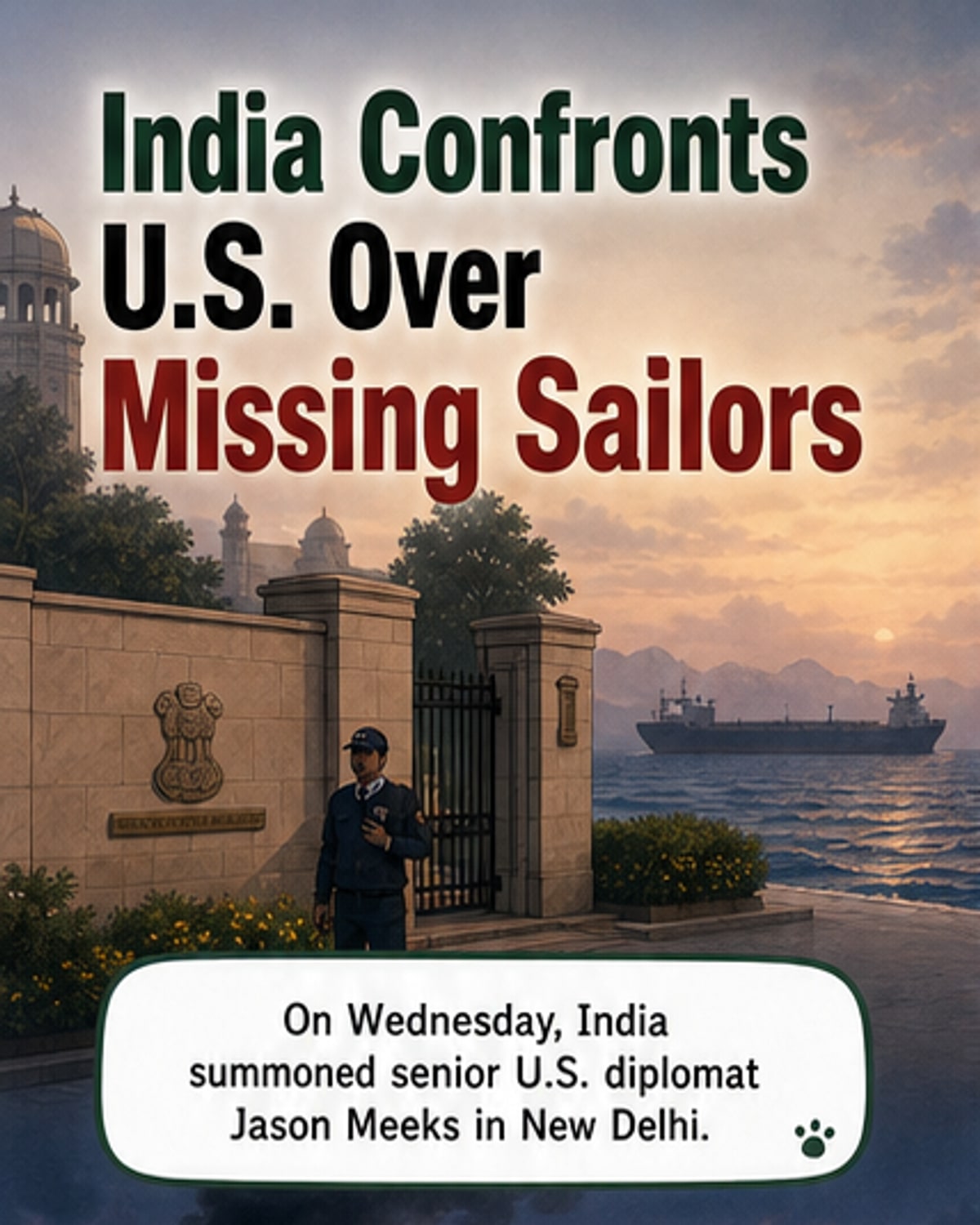 India summons US envoy after ship strike
