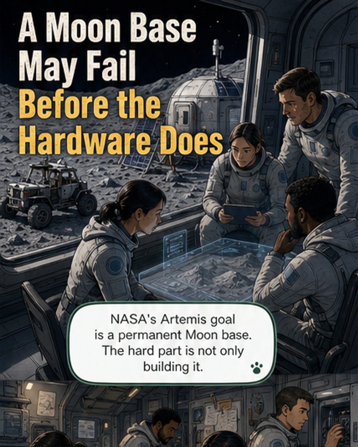 Simulating survival on the Moon