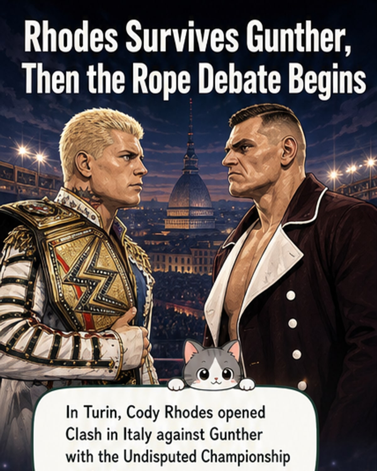 Rhodes Retains Title in Turin