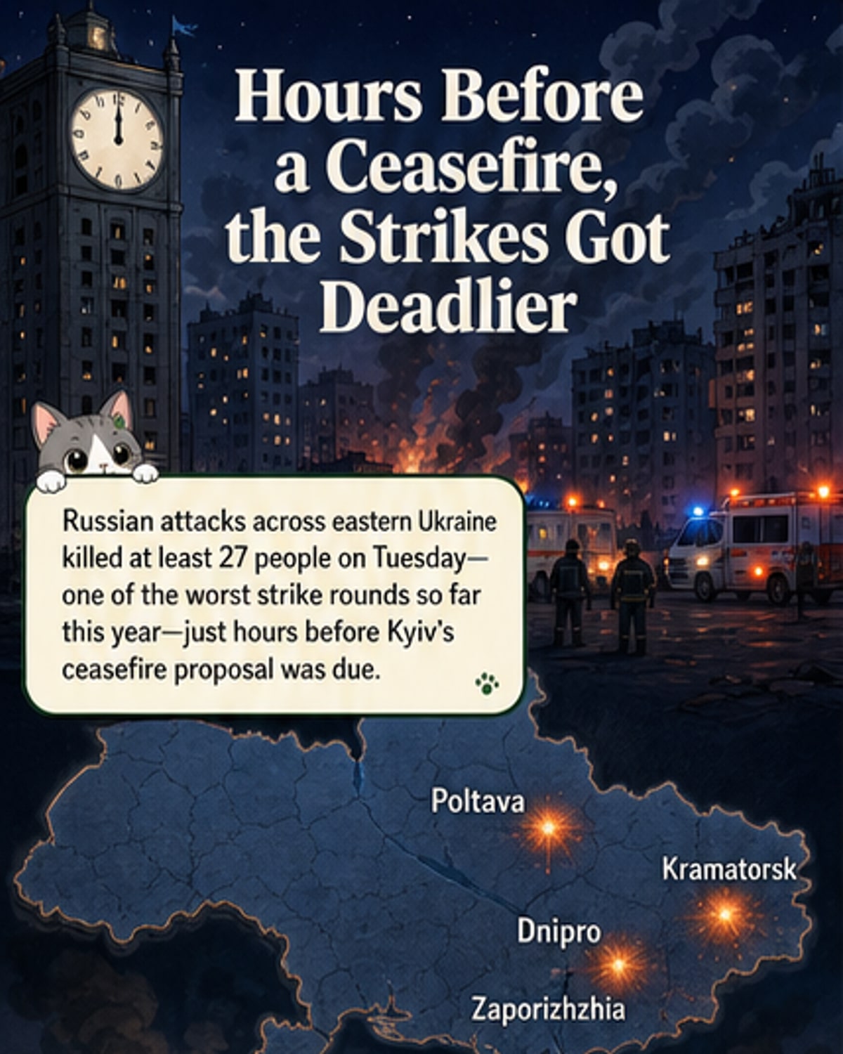 27 Dead in Ukraine as Russia Intensifies Strikes