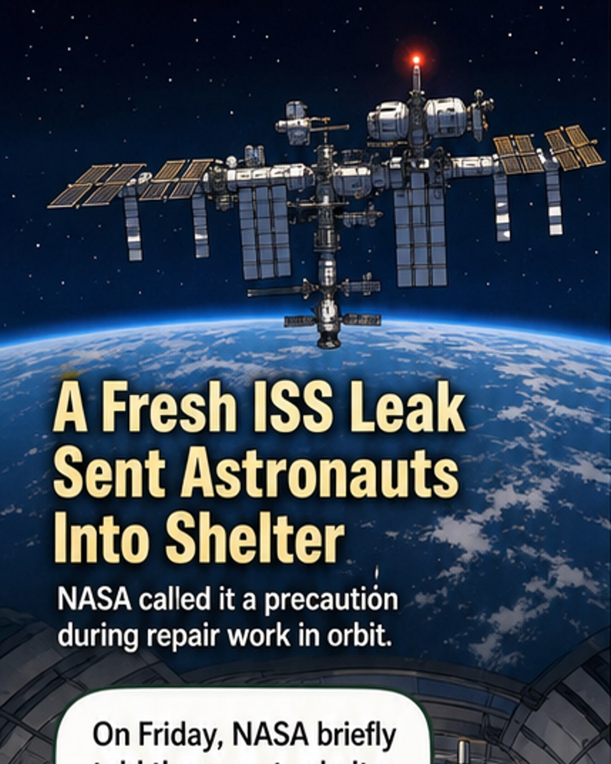 ISS Crew Takes Shelter Amid Leak Repair