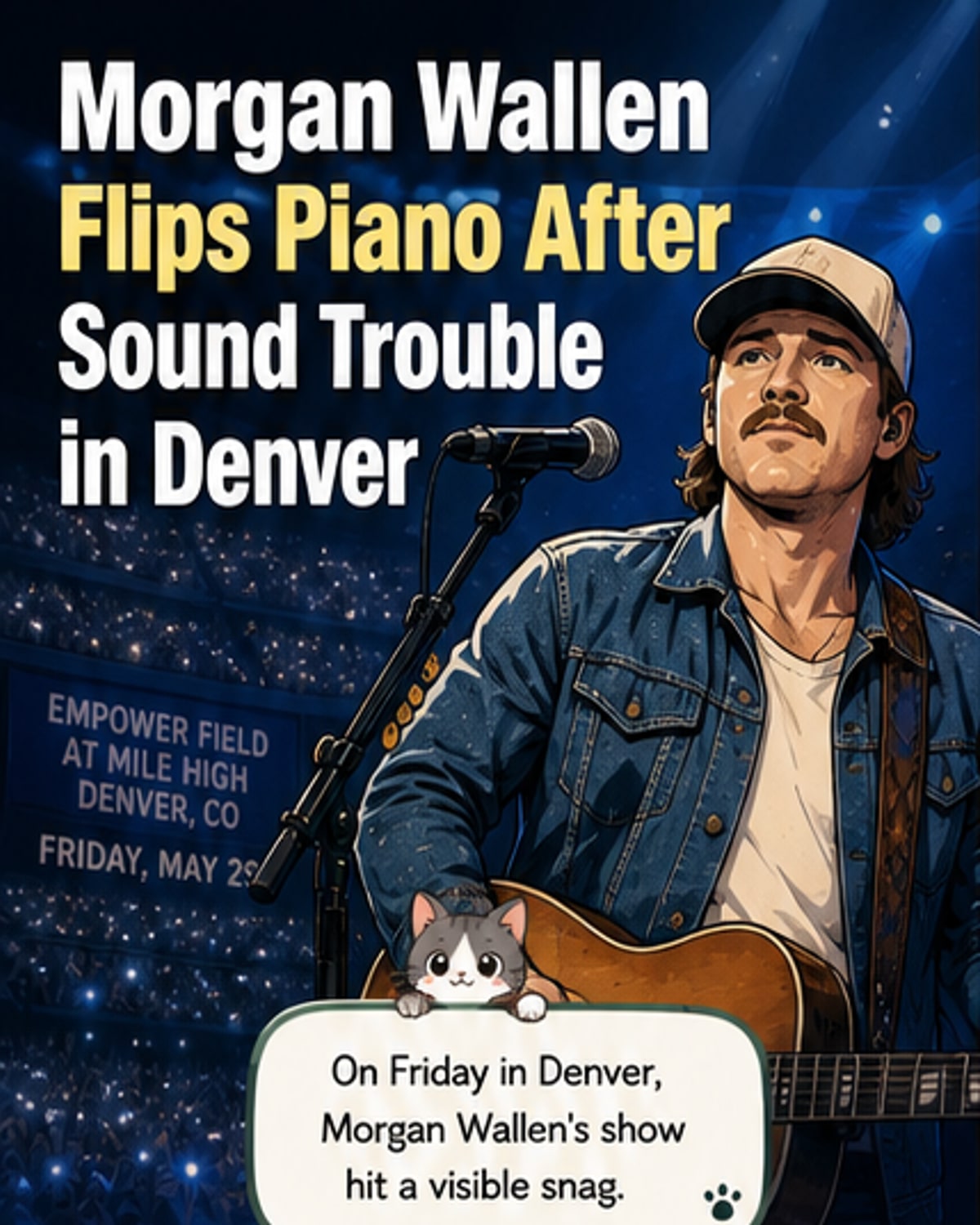 Morgan Wallen Flips Piano Onstage