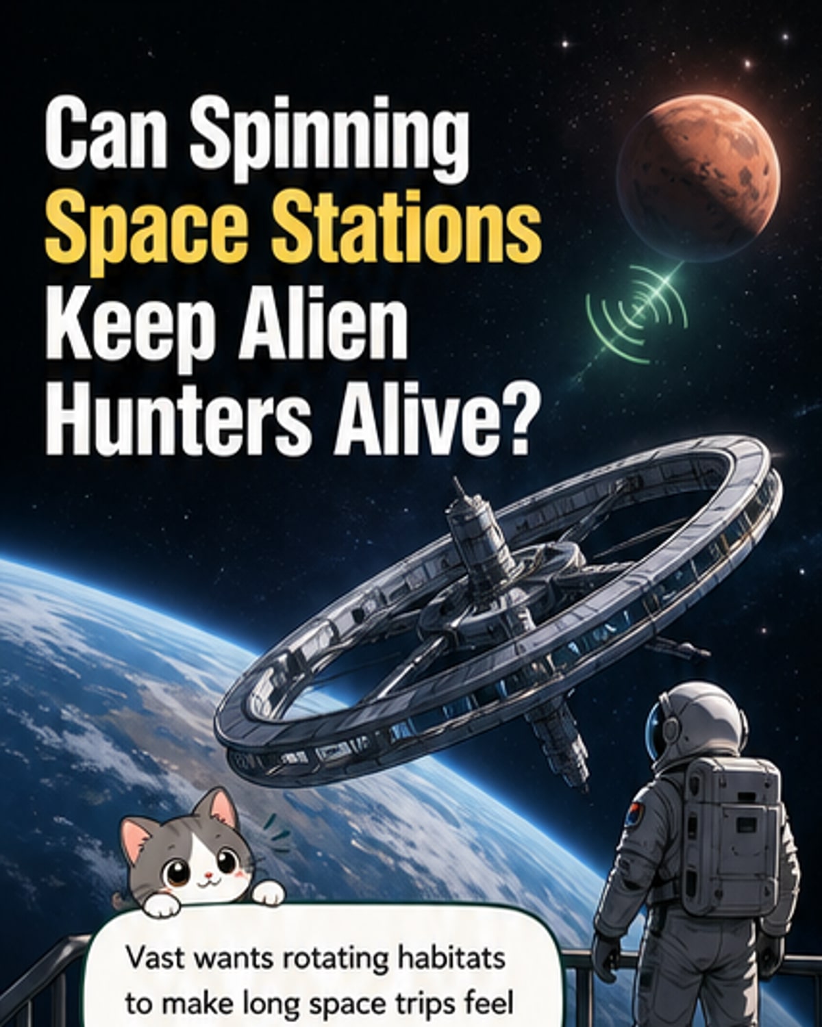Spinning stations to simulate gravity
