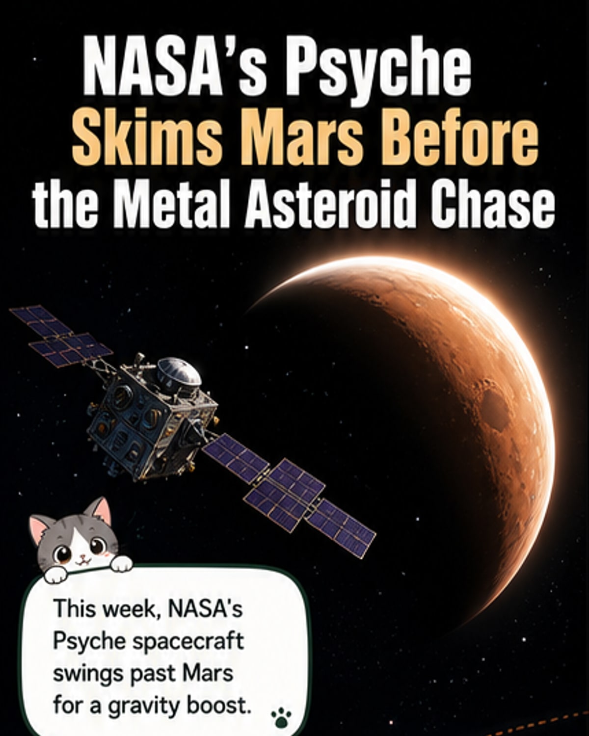 NASA’s Psyche swings by Mars en route to metal world
