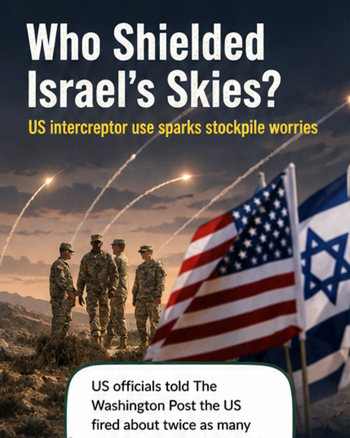 US fired twice as many interceptors as Israel
