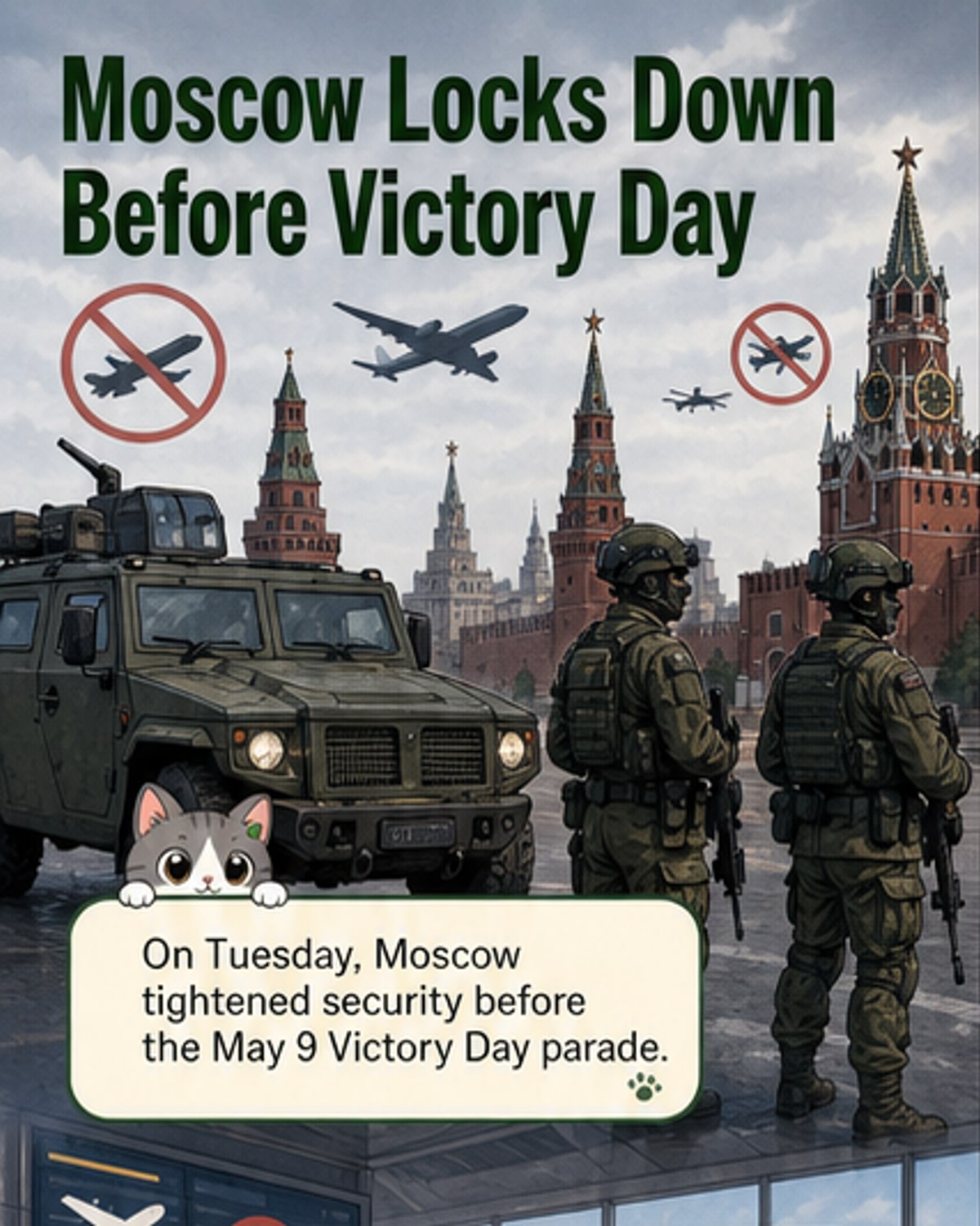 Moscow shuts down airports, mobile signals ahead of Victory Day