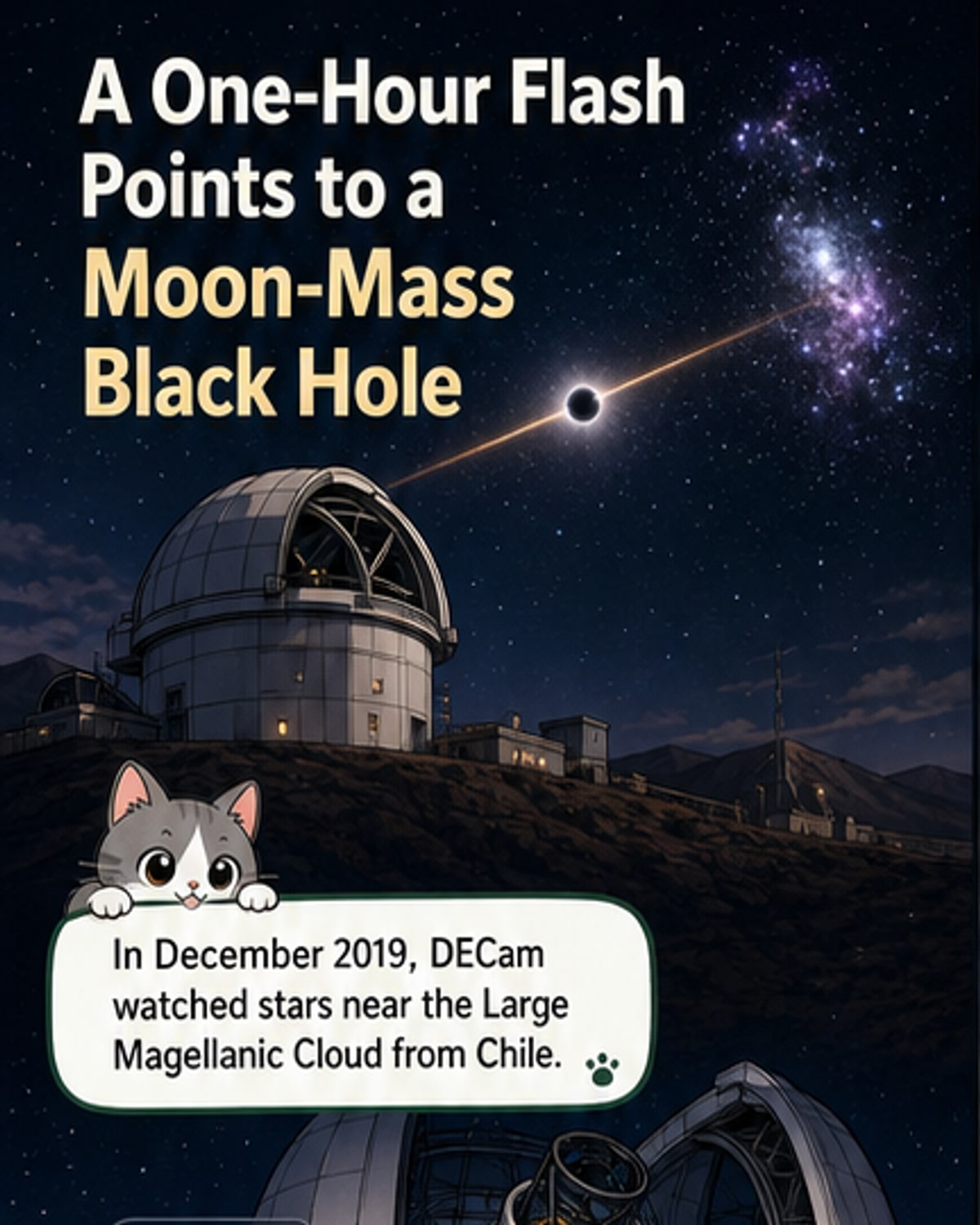One-Hour Flash Hints at Ancient Black Hole