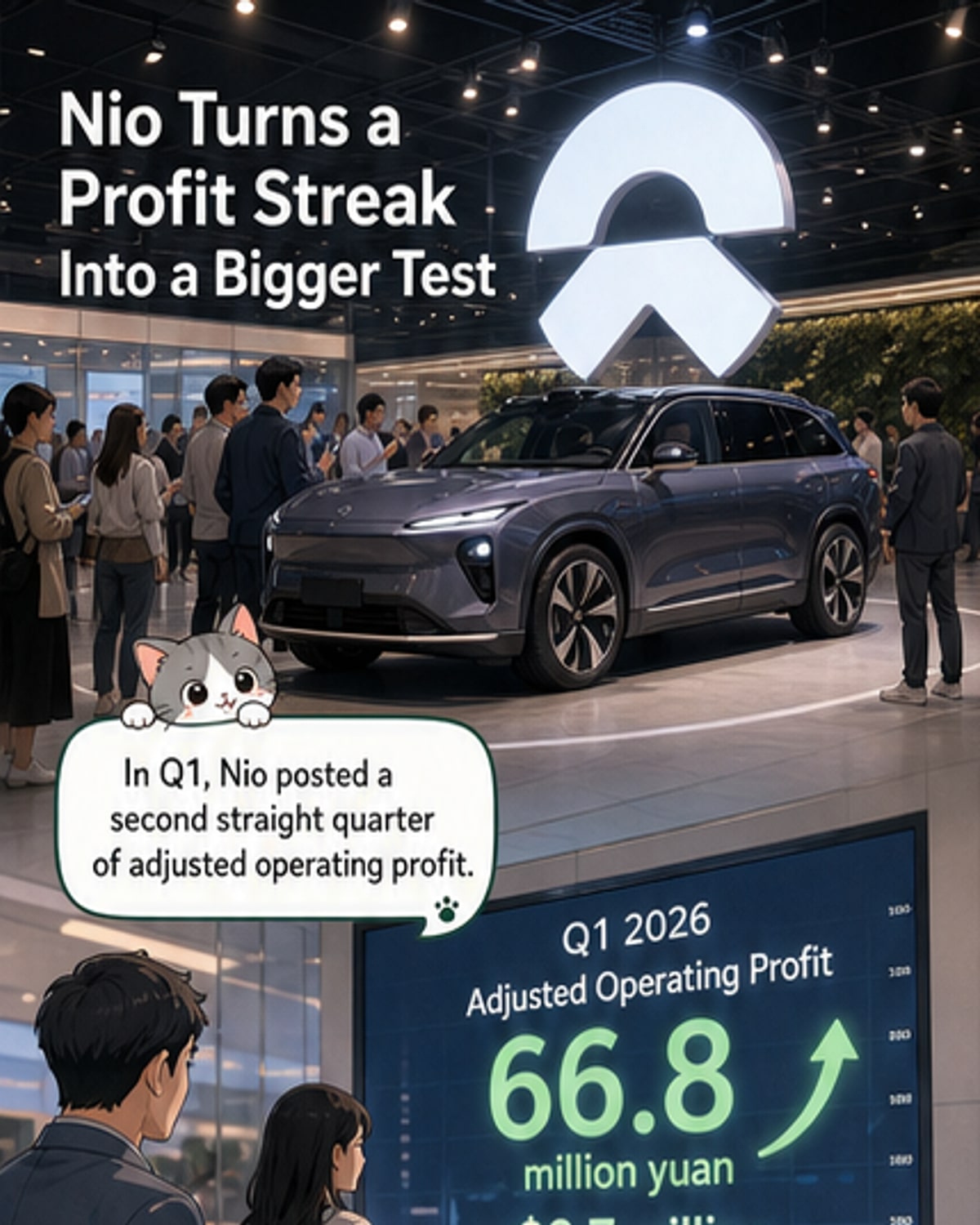Nio posts second straight profit