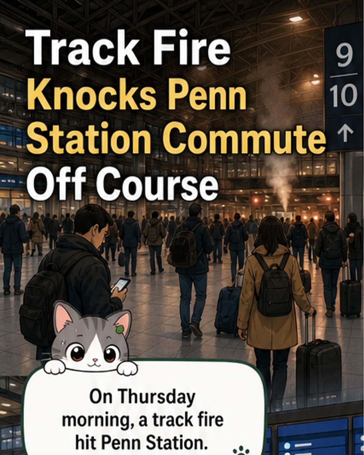 Penn Station disrupted by track fire