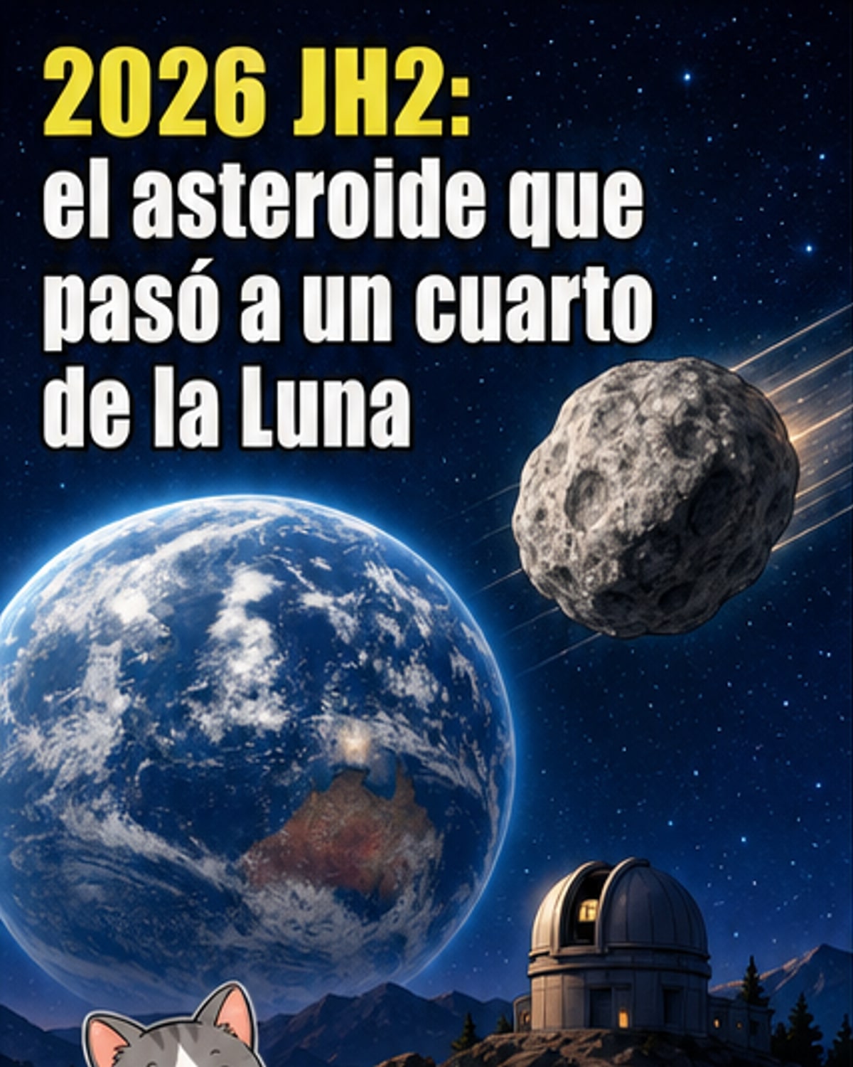 Un asteroide rocoso pasará cerca de la Tierra