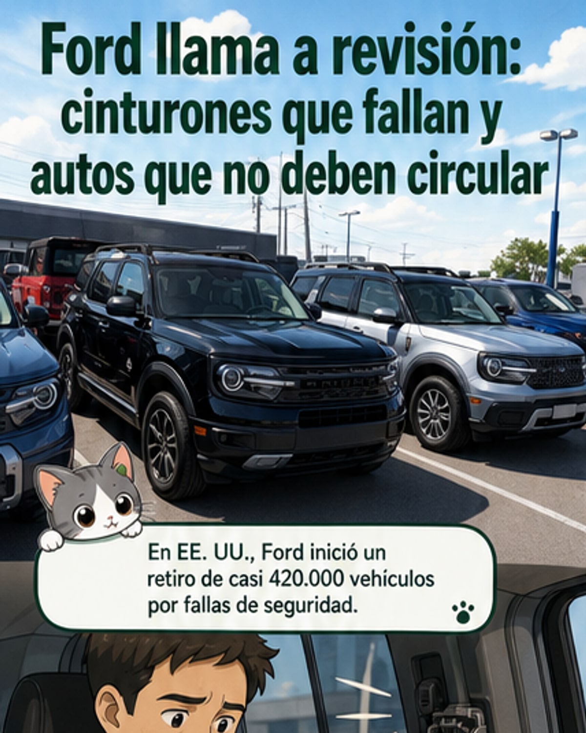 Ford retira 420,000 vehículos por fallos de seguridad