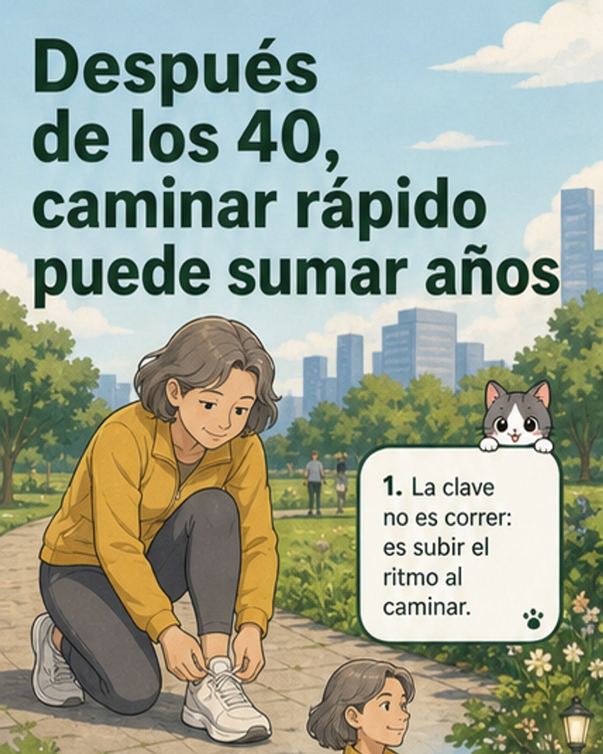 Caminar rápido después de los 40 suma años