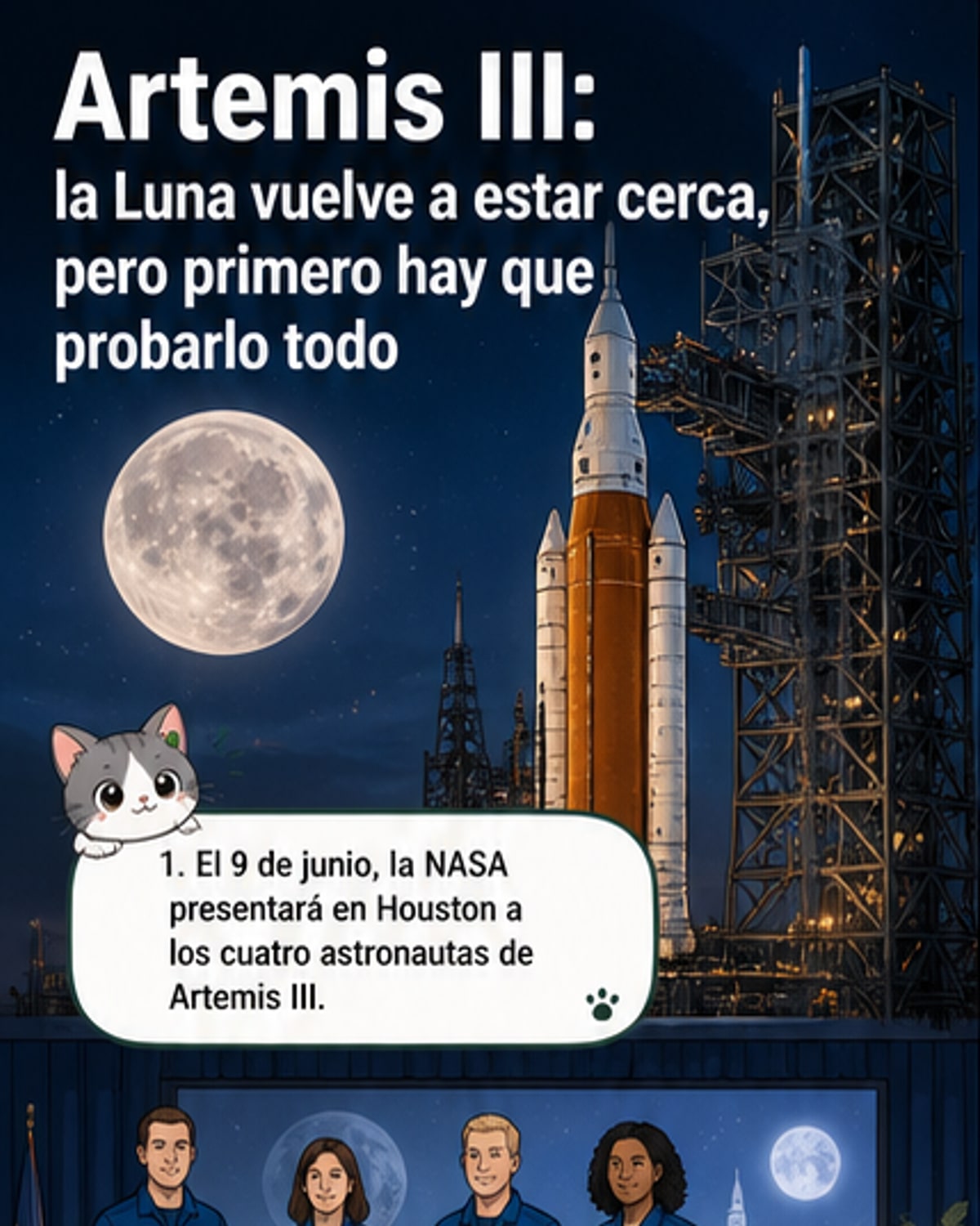 Artemis III: quiénes serán los astronautas de la Luna