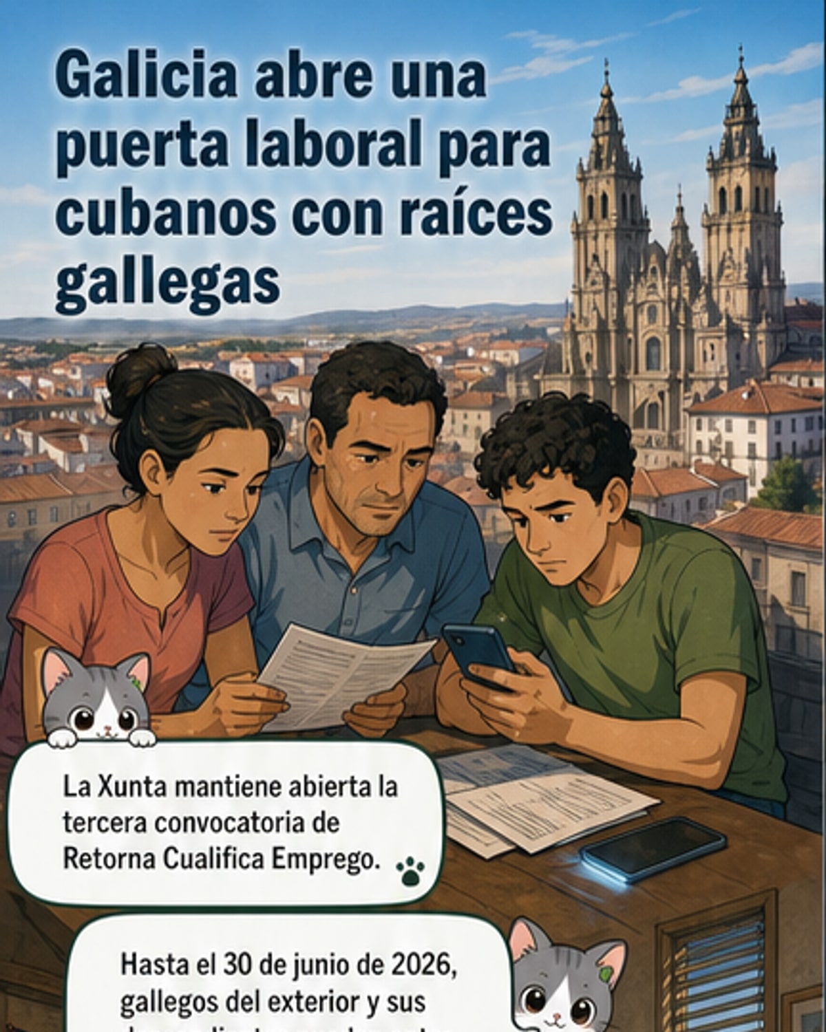 Cubanos con raíces gallegas pueden retornar a España con empleo