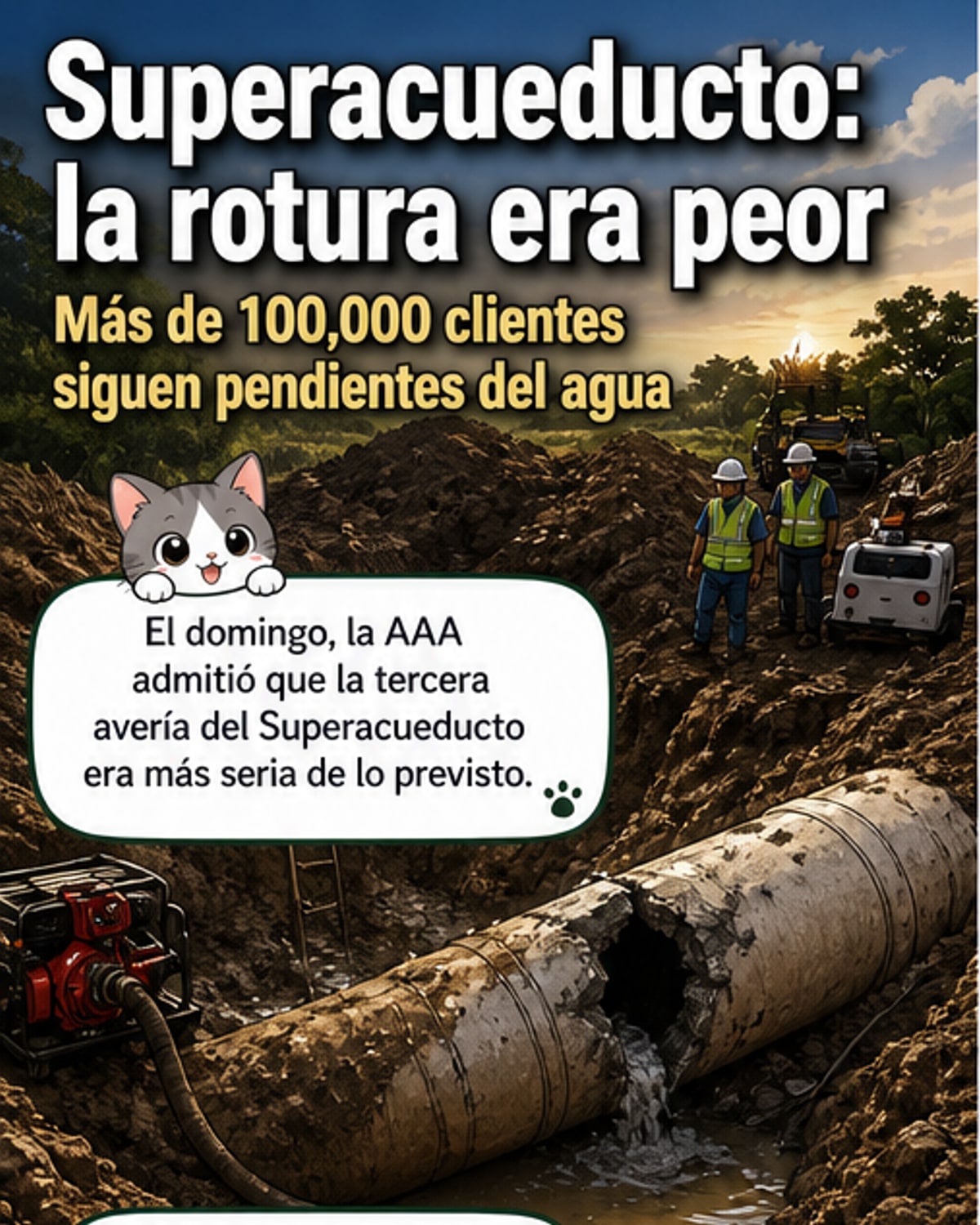 La rotura del acueducto es peor de lo previsto