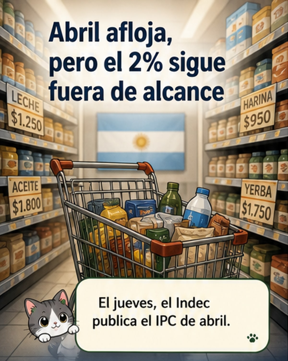 Inflación baja, pero sigue sin bajar del 2%