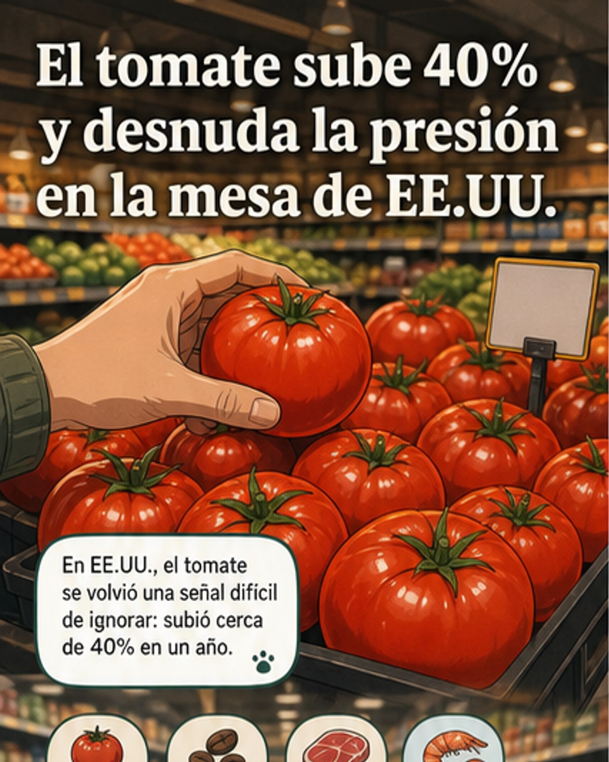 El tomate sube 40% y marca la inflación