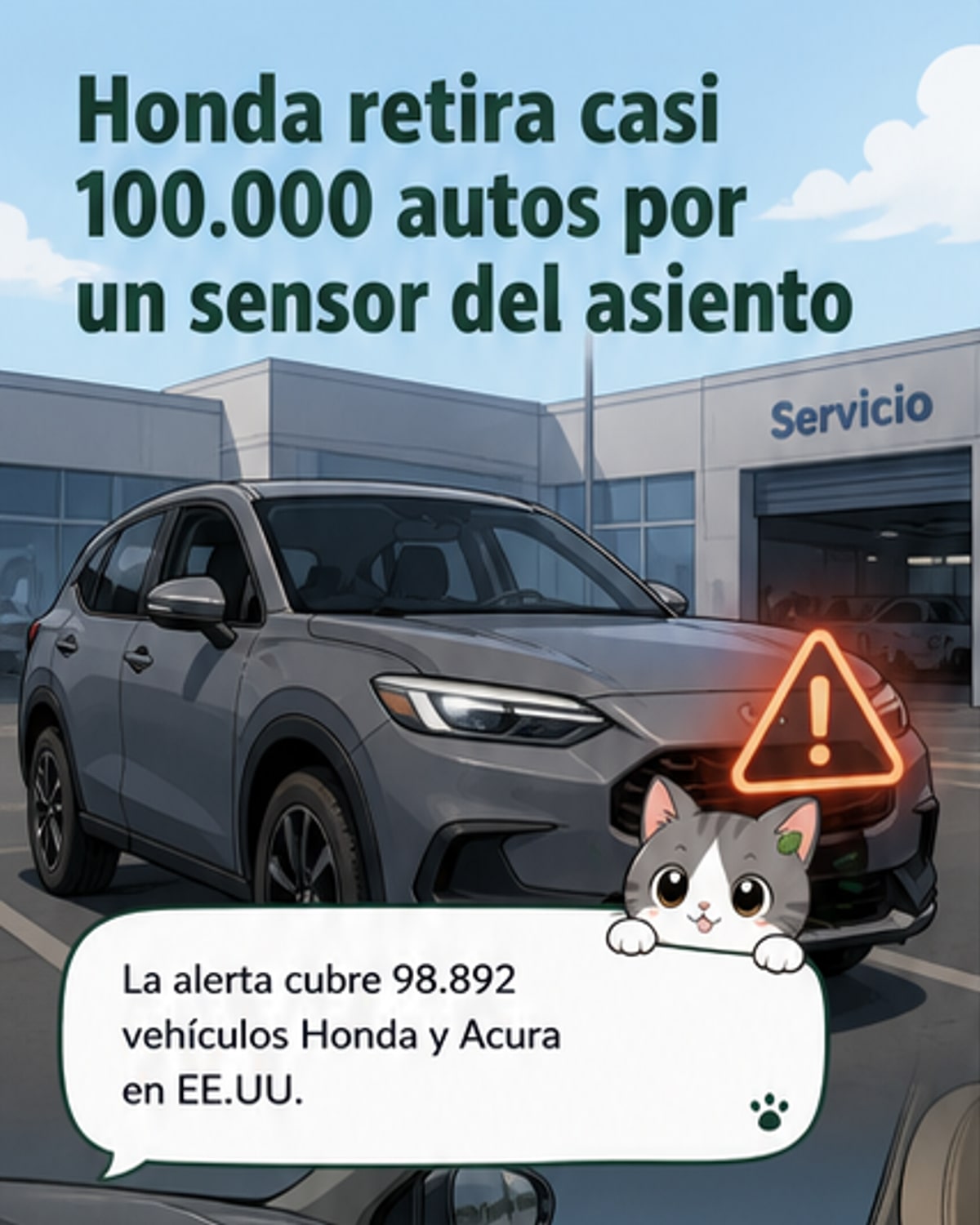 Honda retira 98.000 vehículos por fallo en airbag